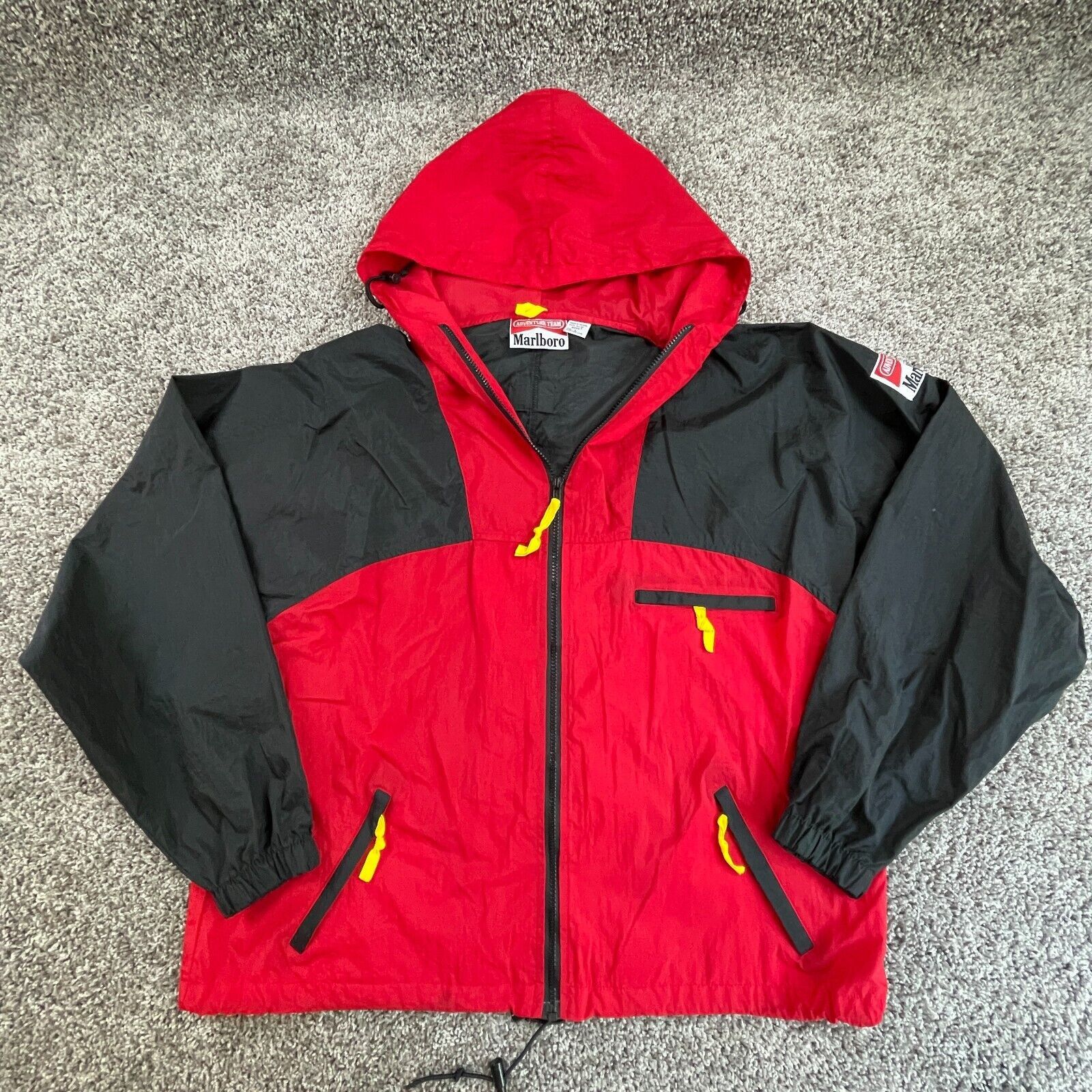 Marlboro Vintage Marlboro Jacket Mens Large Red Black Adventure Team ...