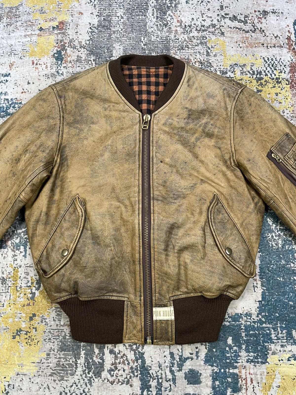 Genuine Leather Vtg Pink House Cowhide Leather Bomber Jacket Size US M / EU 48-50 / 2 - 5 Thumbnail
