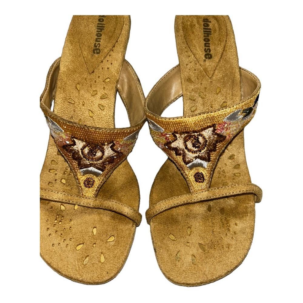 Designer Boho Beaded Suede Sandal Heels Size 8.5 Size US 8.5 / IT 38.5 - 2 Thumbnail