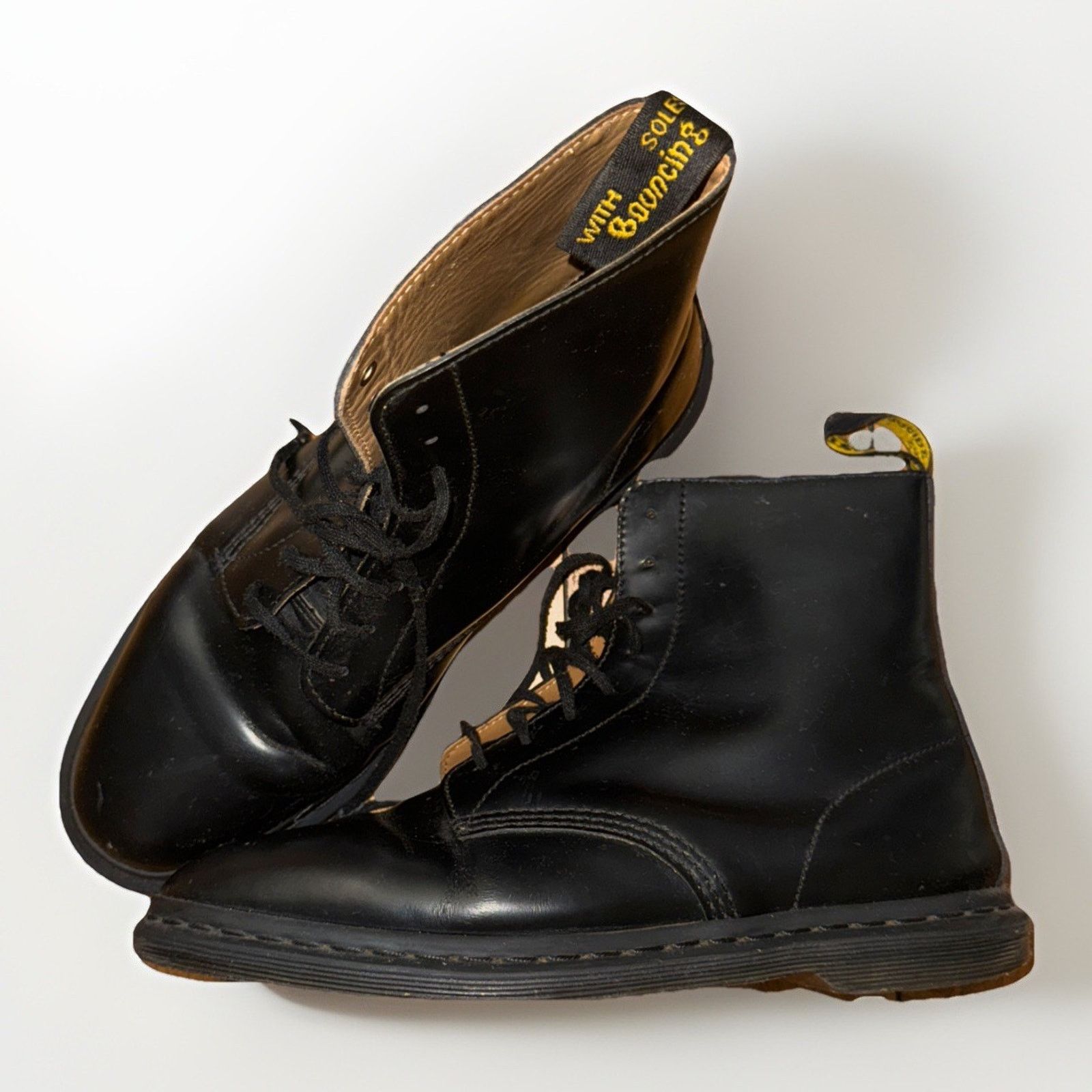 Dr. Martens Dr. Martens Men’s Black Leather Boots Size 9 Lace Up Combat Size US 9 / EU 42 - 2 Thumbnail