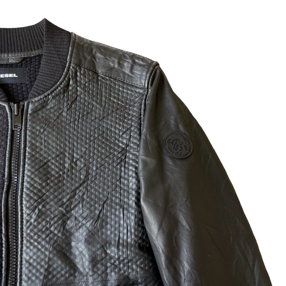 Vintage Diesel Sheepskin Leather Bomber Jacket
