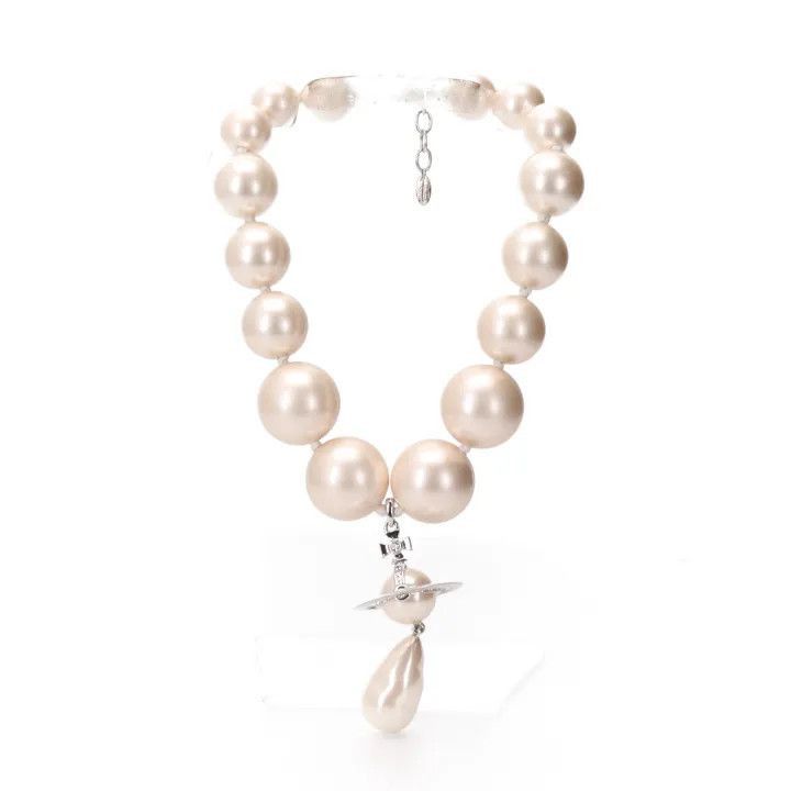 Vivienne Westwood Vivienne Westwood Irregular Pearl Drop Crystal Necklace -25 Size ONE SIZE - 1 Thumbnail