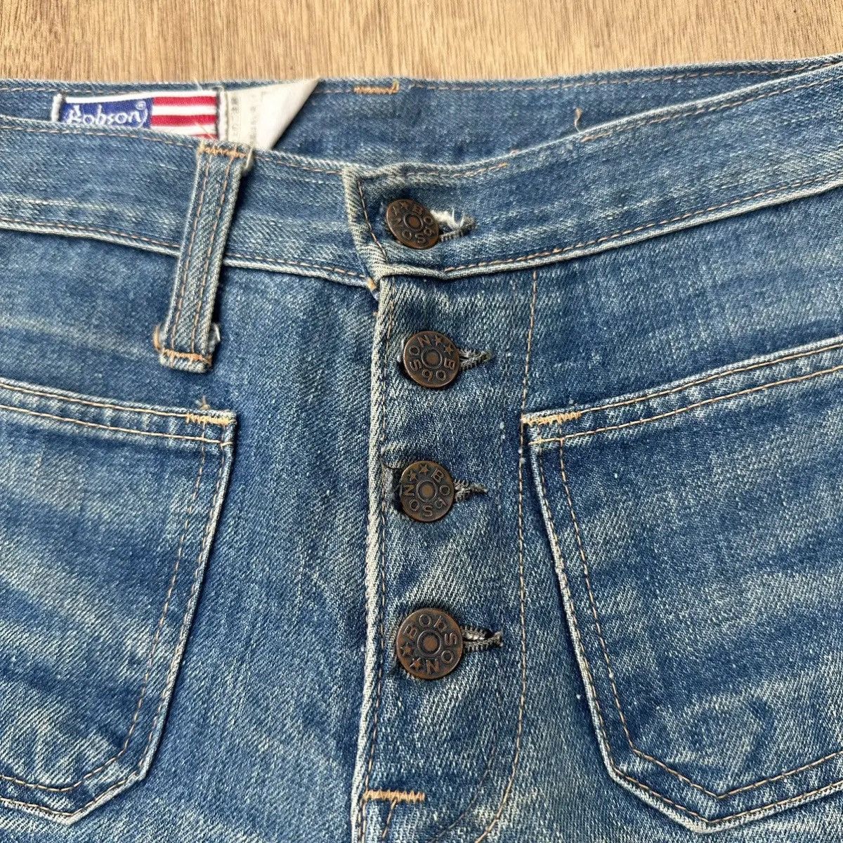 Hysteric Glamour FLARE/BOOTCUT‼️VTG BOBSON JEANS PATCHWORK VERY RARE WIDE LEG Size US 26 / EU 42 - 4 Thumbnail