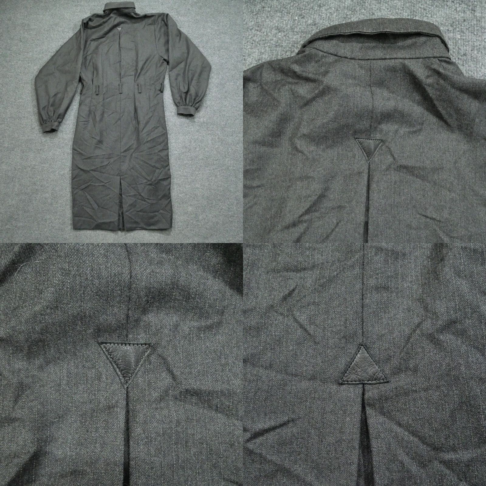 Vintage VINTAGE Chantal Thomass Dress Womens Wool Leather Zip Collared 80s Shirt Dress Womens M Gray 80s Mens Size M / US 6-8 / IT 42-44 - 9 Thumbnail