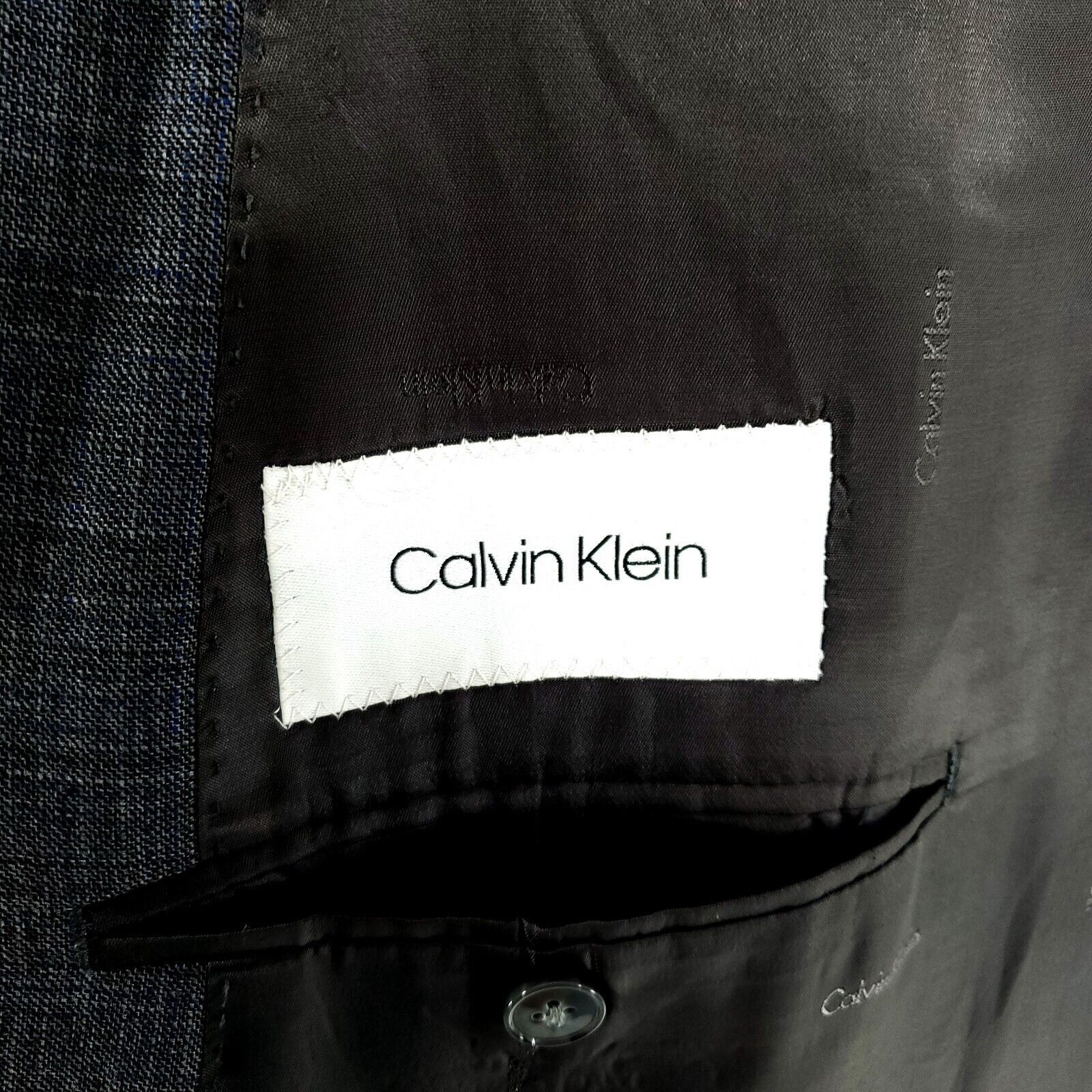 Calvin Klein Calvin Klein Wool 2 Button Blazer 46L Or Slim 48L Gray Shark Size 46L - 7 Thumbnail