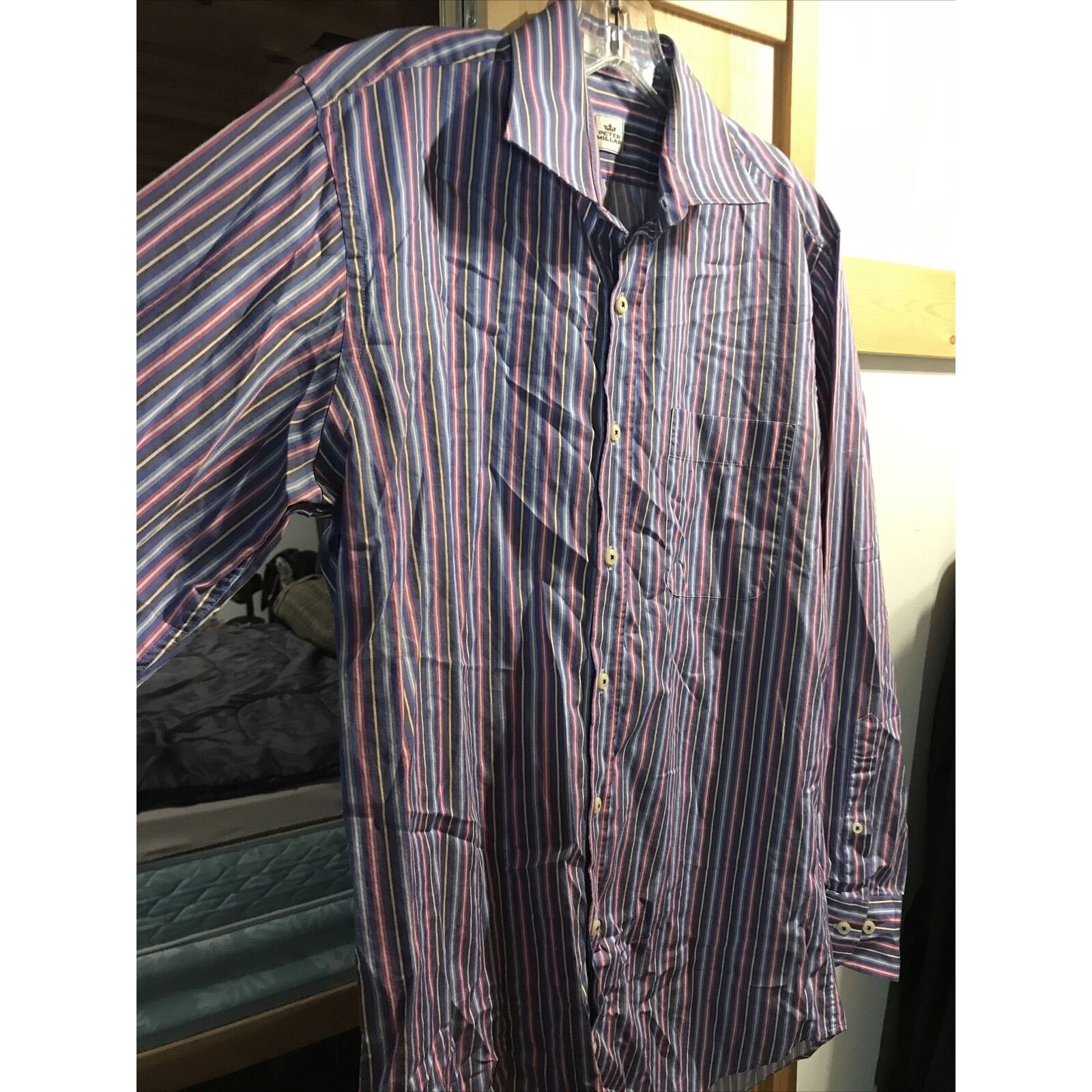 Peter Millar Peter Millar Men’s M Multicolor Striped Button Cotton Shirt Size US M / EU 48-50 / 2 - 4 Thumbnail