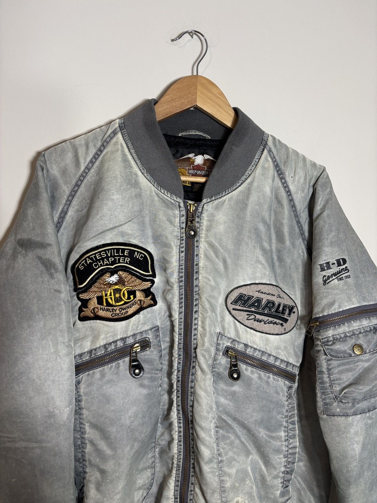 Harley Davidson Vintage Harley Davidson Motorcycles Nylon Bomber Jacket XL Size US L / EU 52-54 / 3 - 2 Thumbnail