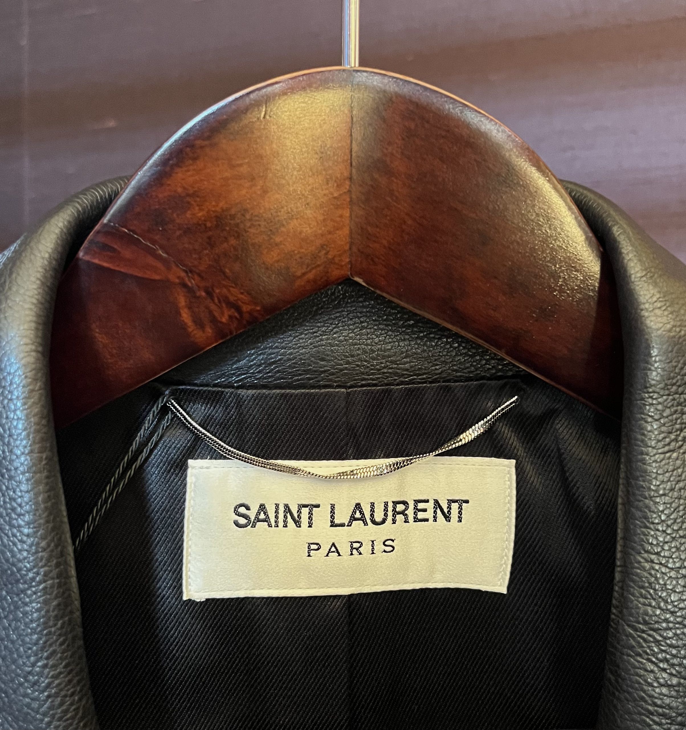 Saint Laurent Paris FW17 Double Breasted Coat in Black Textured Leather Size US L / EU 52-54 / 3 - 12 Thumbnail