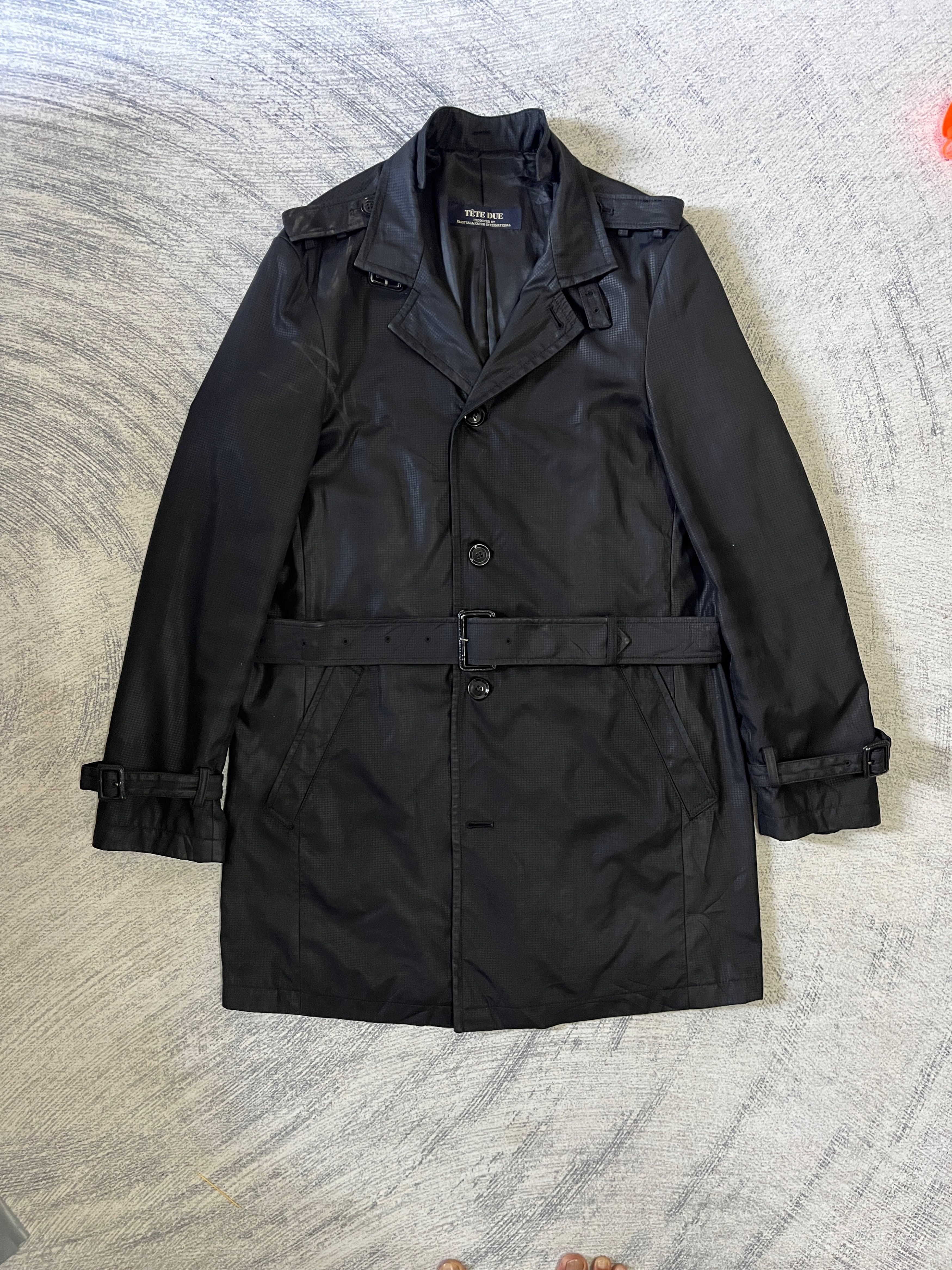 Tete Homme Tete Due by Kazutaka Katoh Waxed Trench Coat Size US L / EU 52-54 / 3 - 3 Thumbnail