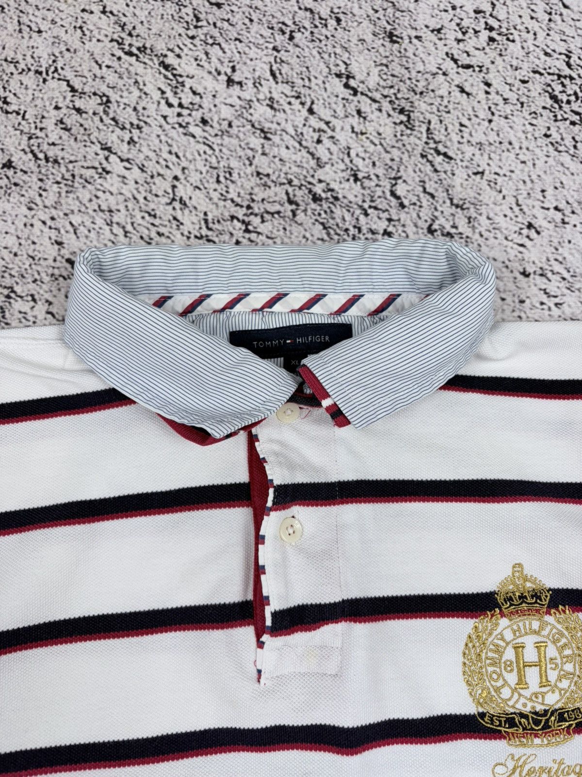 Tommy Hilfiger Tommy Hilfiger Heritage Big Crest Striped Polo Shirt XL⁠ Size US XL / EU 56 / 4 - 7 Thumbnail