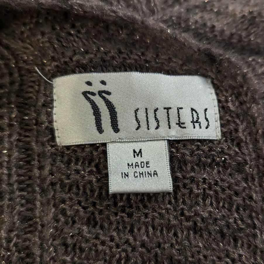 Other Vintage II Sisters Knit Lagenlook Cozy Lurex Shrug Sweater Size M / US 6-8 / IT 42-44 - 4 Thumbnail