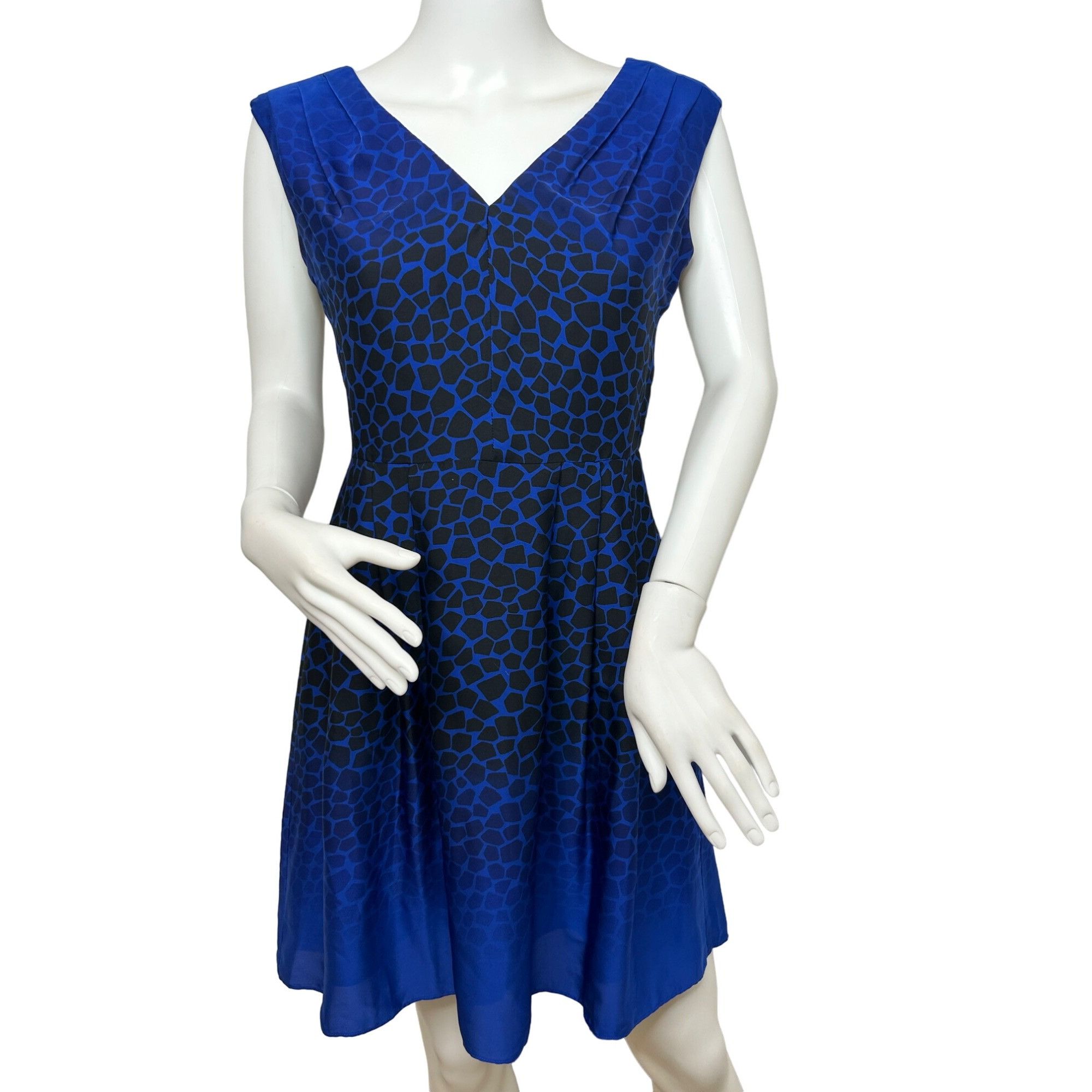 Ann Taylor Ann Taylor Loft Petites Dress 2P Blue Black Leopard Print Om Size XS / US 0-2 / IT 36-38 - 1 Thumbnail