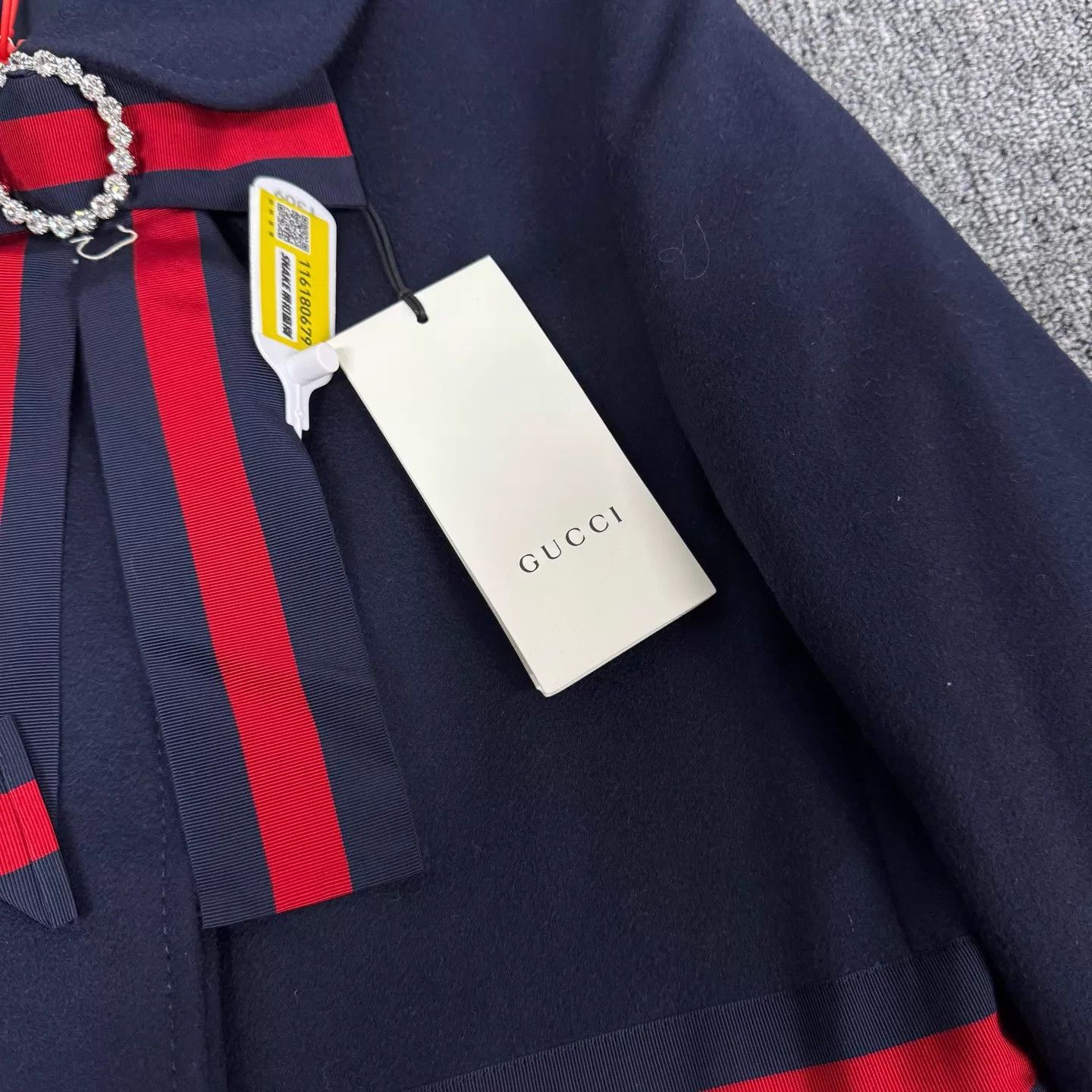 Gucci Gucci Navy Blue Bow Midi Coat 44 New with Tags Size M / US 6-8 / IT 42-44 - 5 Thumbnail