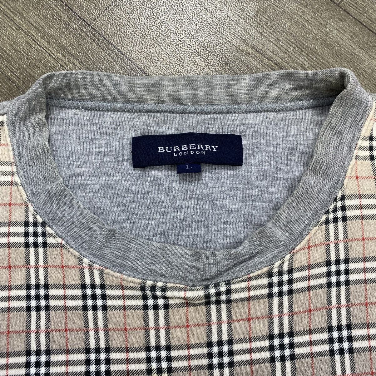 Burberry 1990s Vintage Burberrys London Nova Check Grey Long Sleeve Size US L / EU 52-54 / 3 - 4 Thumbnail