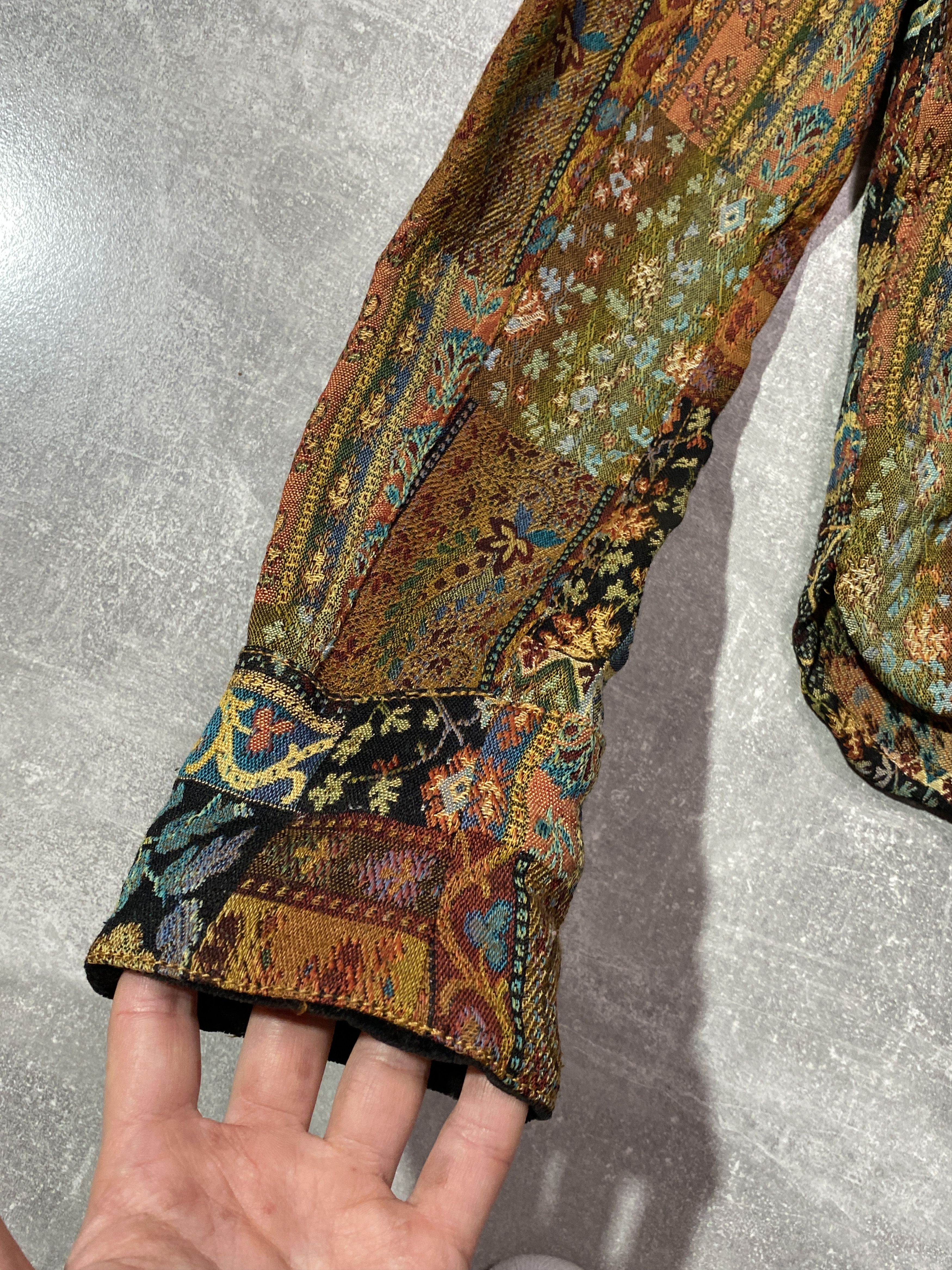 Kenzo Vintage 80s KENZO Tapestry Boho Patchwork Blazer Coat Flora Size L / US 10 / IT 46 - 17 Thumbnail