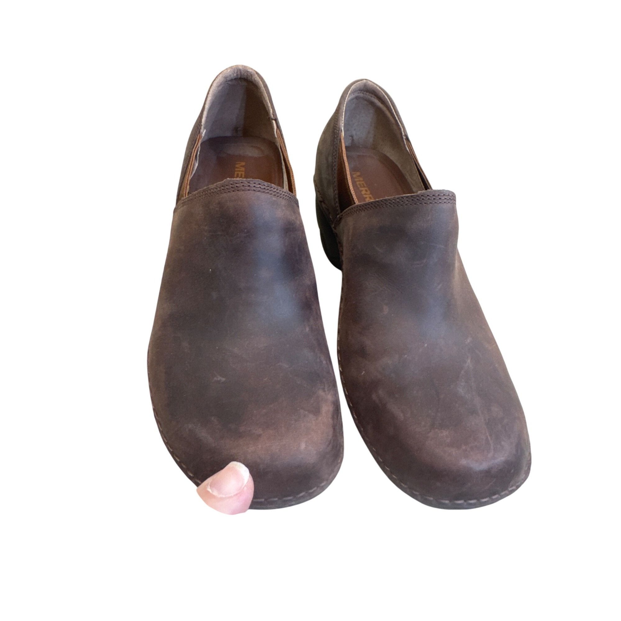 Merrell Merrell Womens Brown Leather Clogs Shoes Size 9.5 SKU 8243 Size US 9.5 / IT 39.5 - 6 Thumbnail
