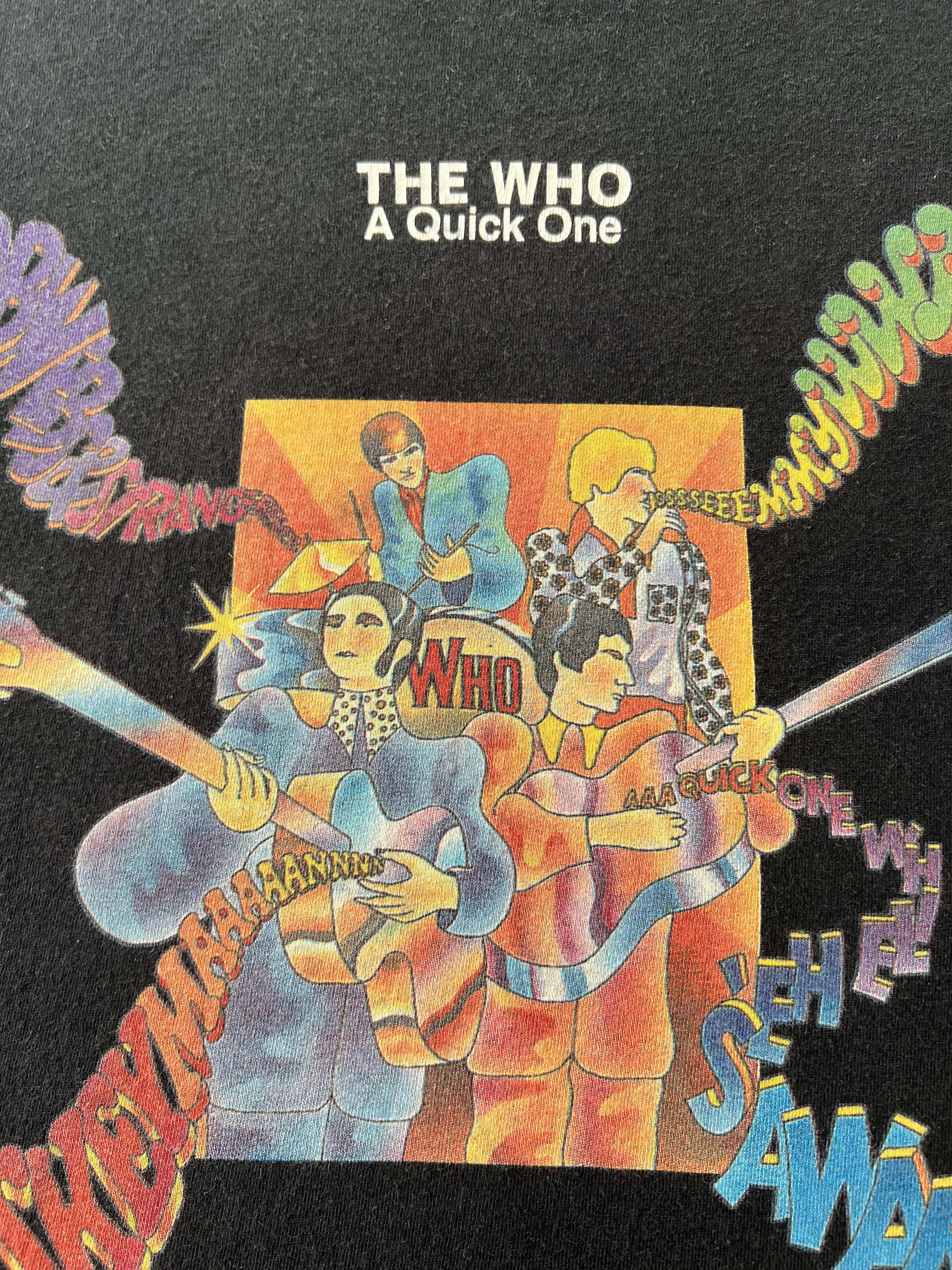 Band Tees Vintage 90s The Who A Quick One Black T-shirt Size US XL / EU 56 / 4 - 4 Thumbnail
