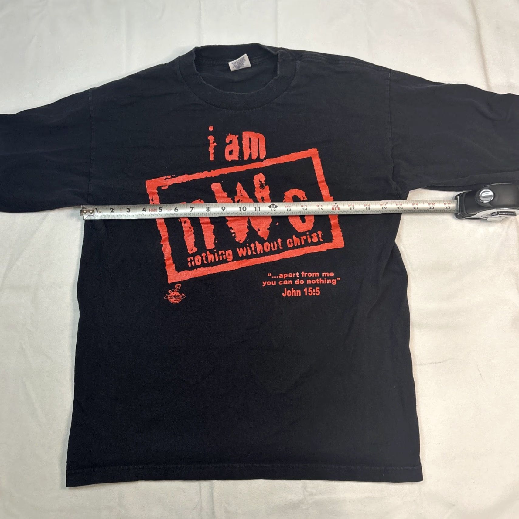 Vintage VINTAGE 1990s/Y2K I am Nothing Without Christ NWO Wrestling Parody T-Shirt L Shirt Mens Black Alstyle Graphic Tee Short Sleeve Cotton Size US L / EU 52-54 / 3 - 5 Thumbnail