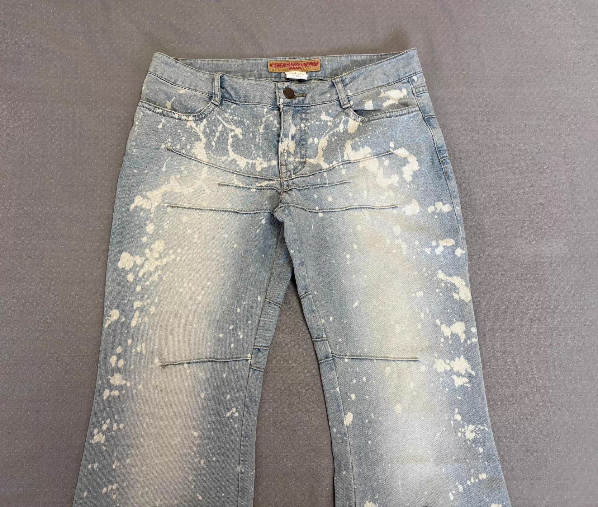 Other Vintage Japanese Denim Bellbottom Splatter Raw Hem Size 27" / US 4 / IT 40 - 2 Thumbnail