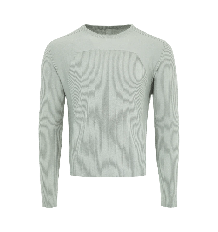Rick Owens o1h1sh11225 Ribbed Geo Sweater in Grey Size US XL / EU 56 / 4 - 1 Thumbnail