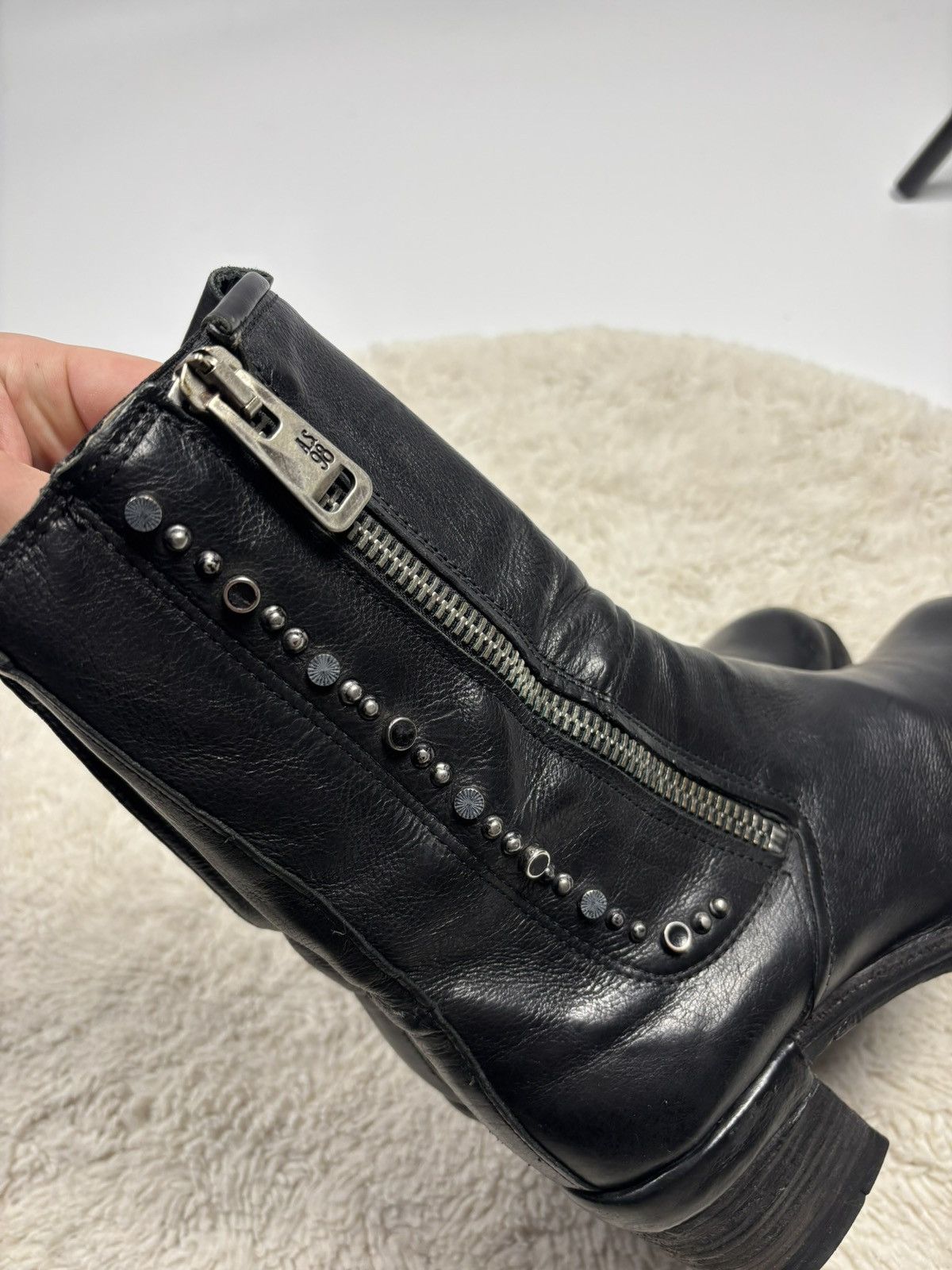 A.S.98 A.S.98 Jamal Black Leather Moto Ankle Women’s Boots Size US 8 / IT 38 - 7 Thumbnail