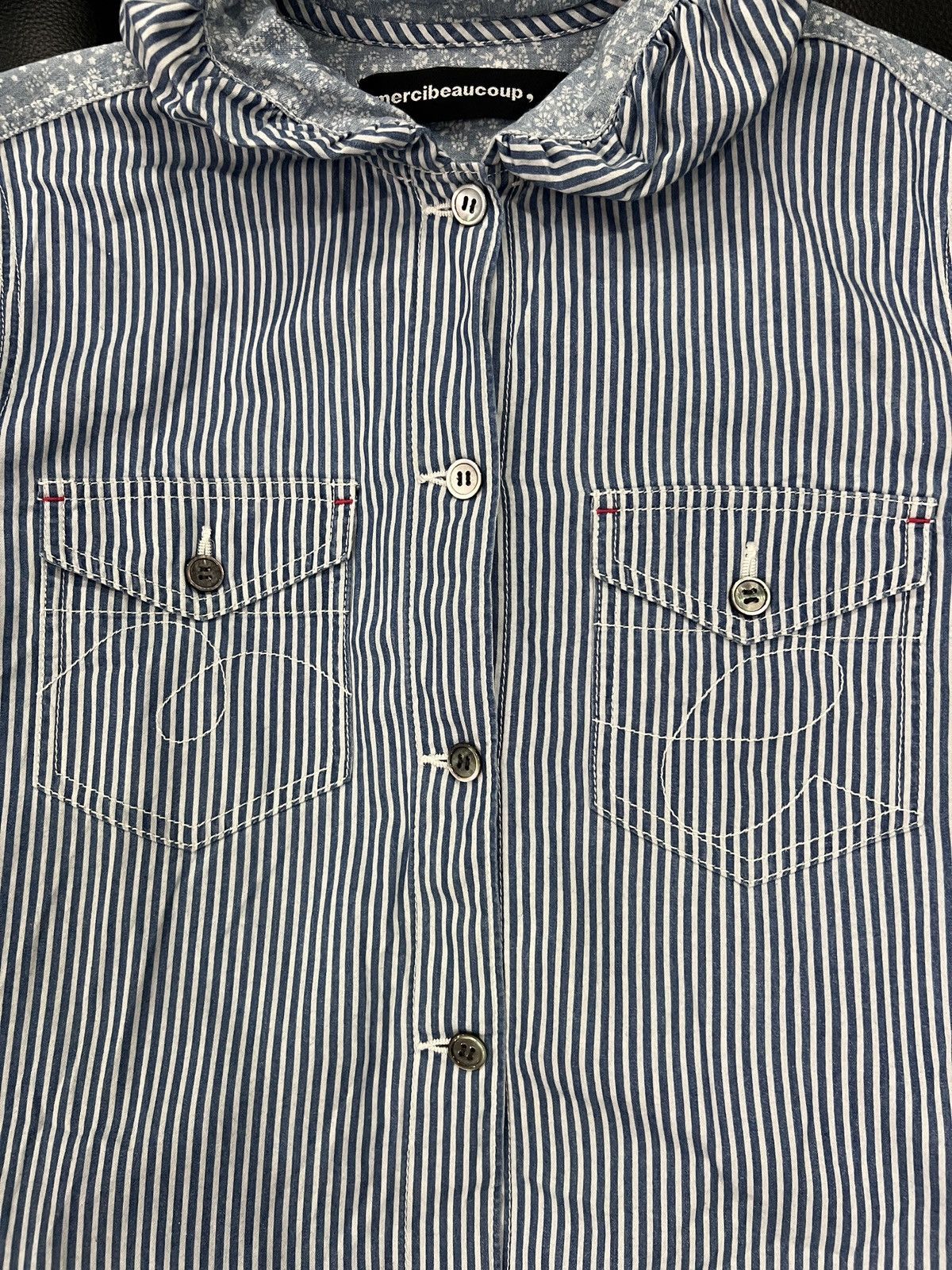 mercibeaucoup mercibeaucoup, Stripe Patchwork Button Shirt Size US S / EU 44-46 / 1 - 5 Thumbnail