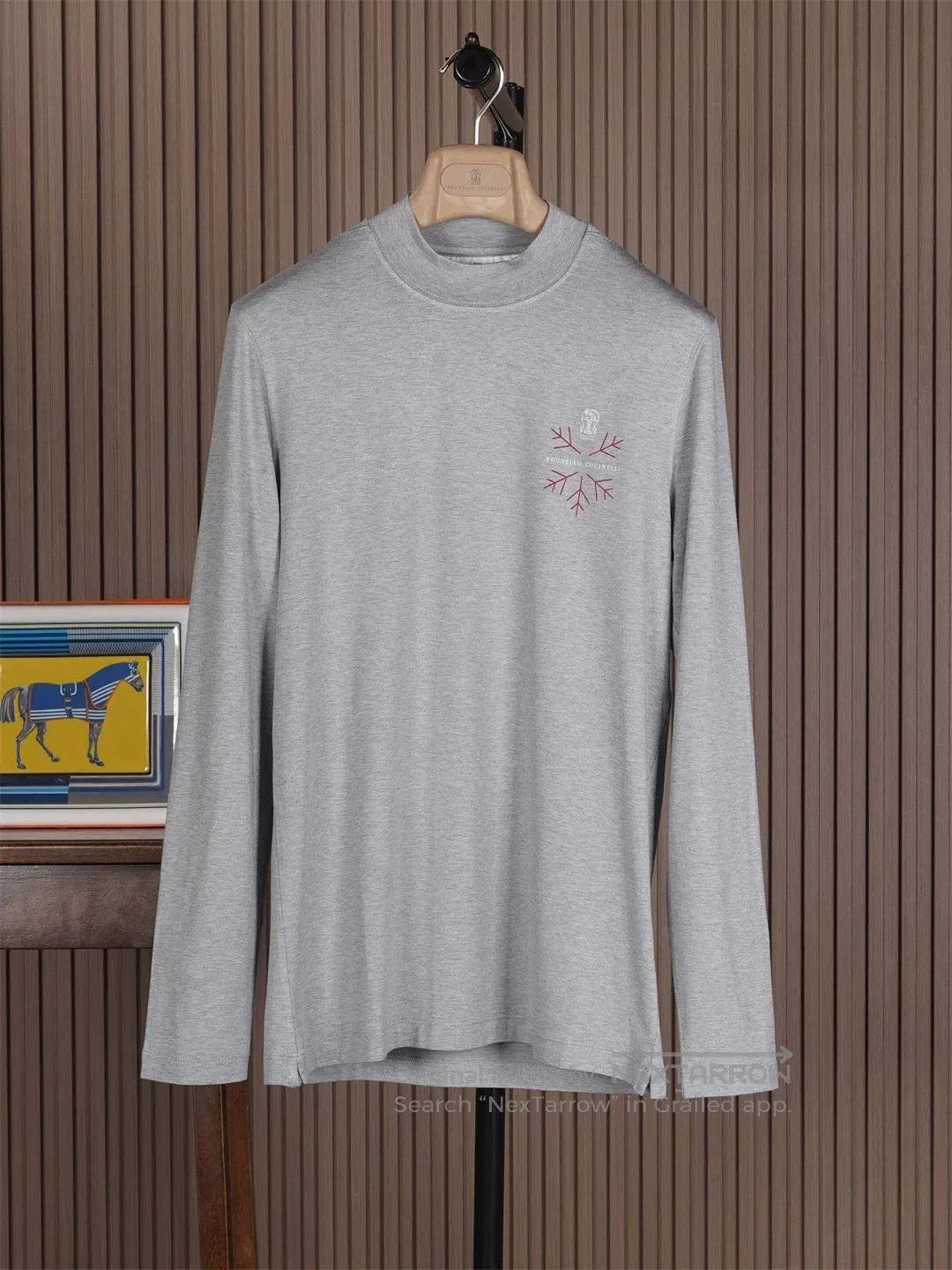 Brunello Cucinelli Brunello Cucinelli Men's Gray Long Sleeve Tee. Size US M / EU 48-50 / 2 - 1 Thumbnail