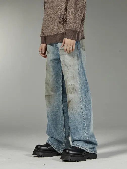 Japanese Brand VIBE American retro loose wide-leg straight distressed jeans Size US 32 / EU 48 - 7 Thumbnail