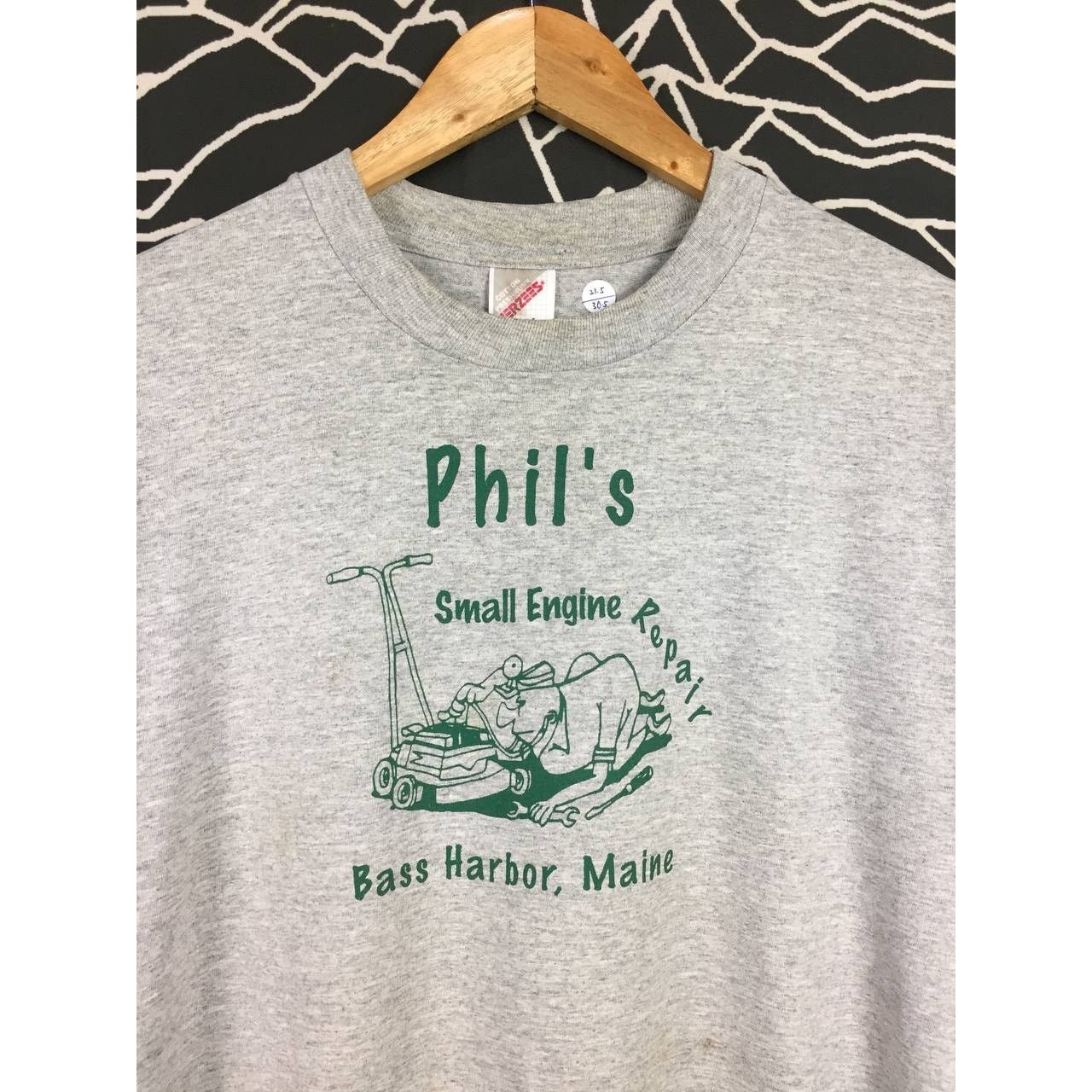 Jerzees × Vintage Vtg 90s Phil's Small Engine Repair Bass Harbor Maine Tee Size US L / EU 52-54 / 3 - 3 Thumbnail