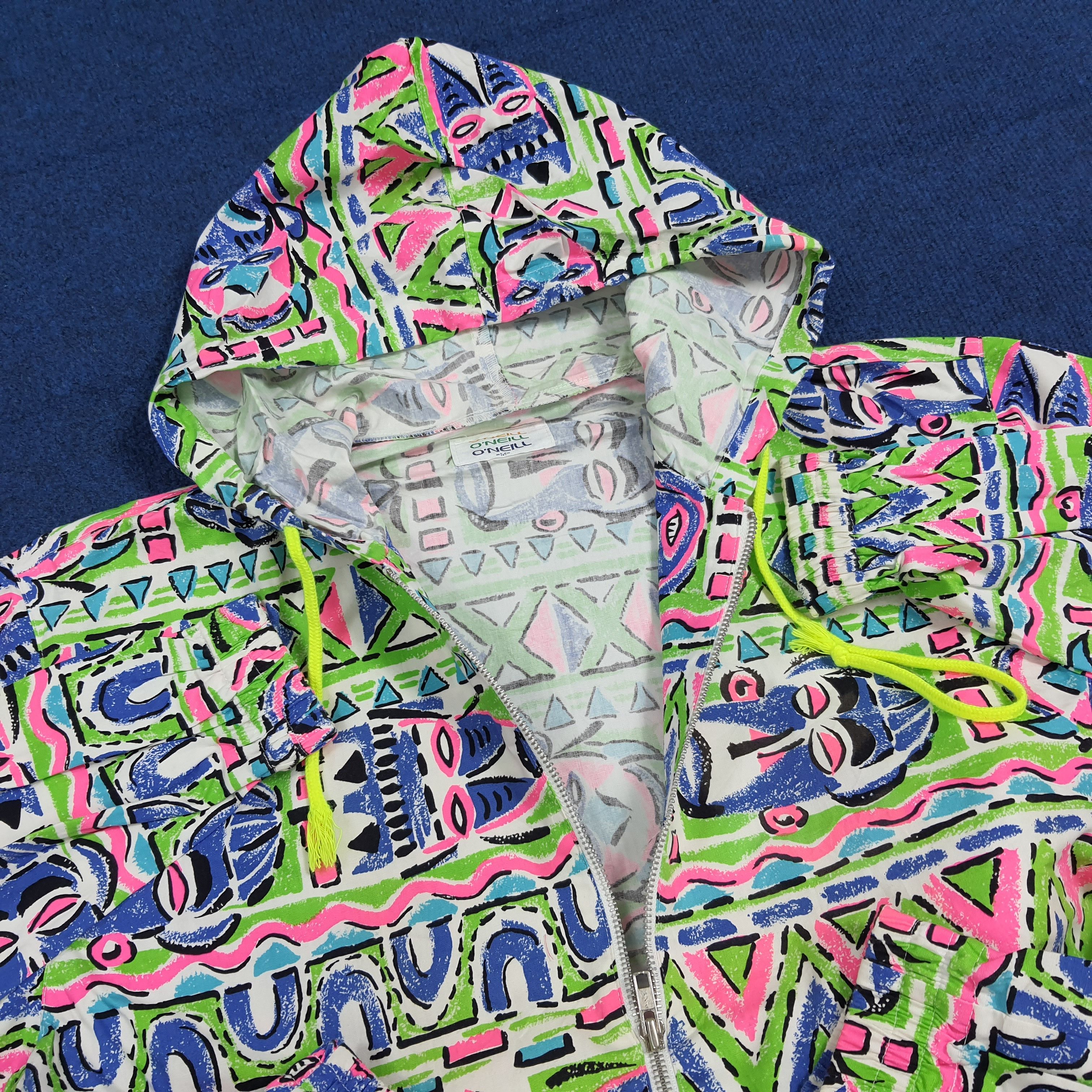O'Neill Vintage 80s O'Neill Retro Surf Neon Geometric Jacket C282N1 Size US M / EU 48-50 / 2 - 4 Thumbnail