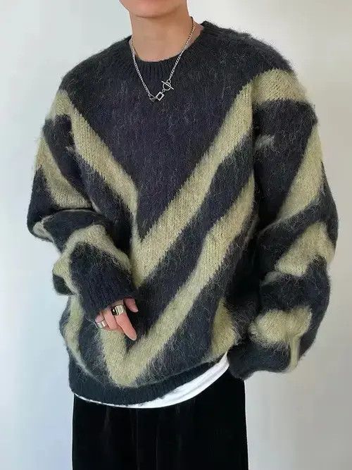 Aran Isles Knitwear Mayuzumi x Mayu Luxury Knitted Striped Sweater Size US XXL / EU 58 / 5 - 2 Thumbnail