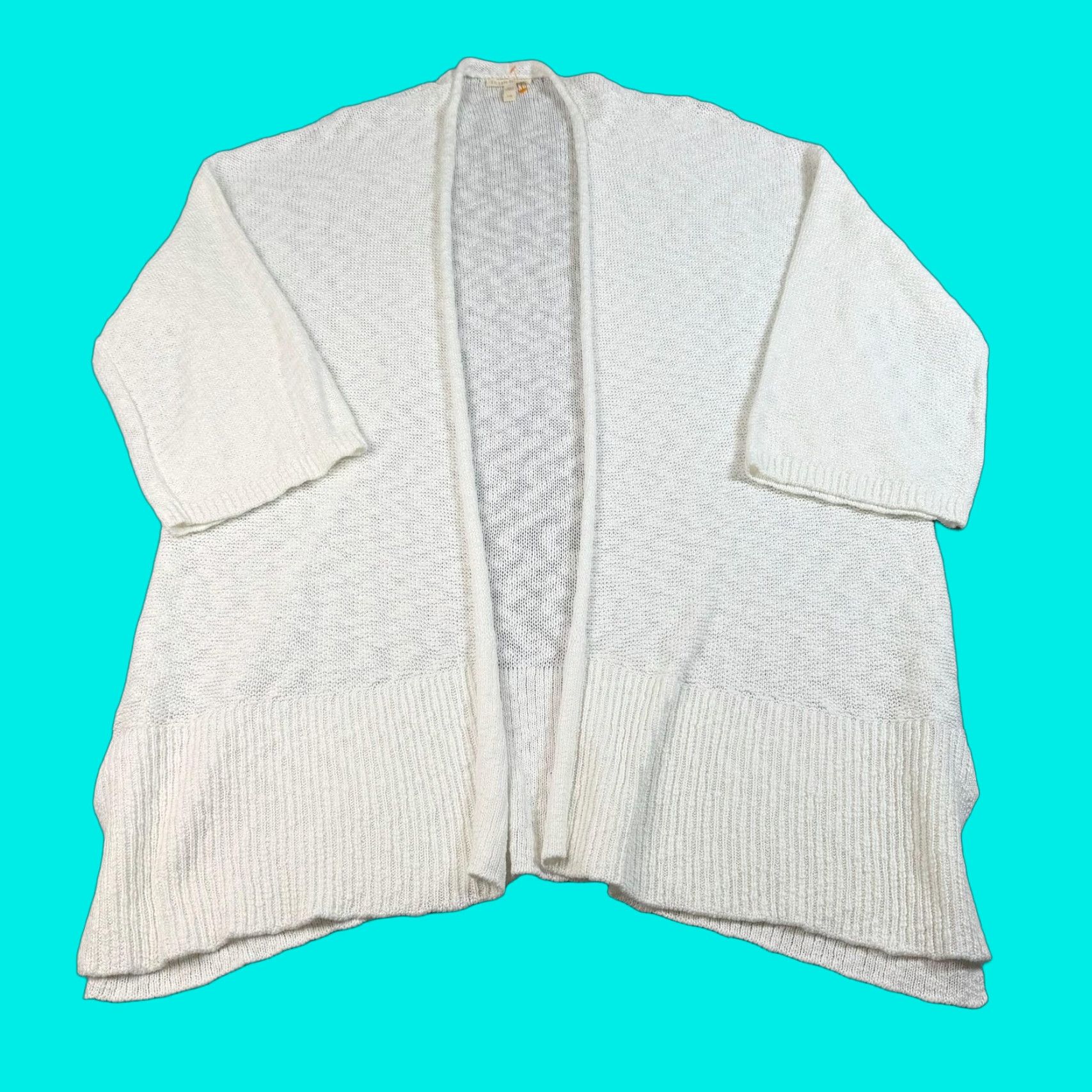 Eileen Fisher Eileen Fisher Cardigan Sweater Women L White 100% Cotton Open Knit Lightweight Relaxed Longline 3/4 Sleeve Casual Vintage No Womens Size L / US 10 / IT 46 - 1 Thumbnail