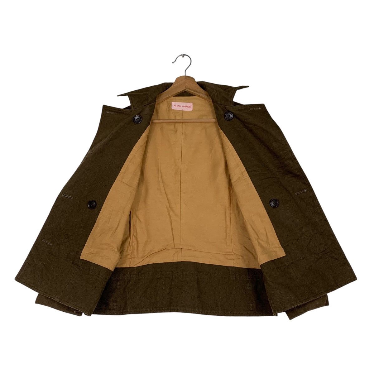 Japanese Brand ANZU ANNEE Brown Double Breasted Coat #1253-C57 Size M / US 6-8 / IT 42-44 - 11 Thumbnail