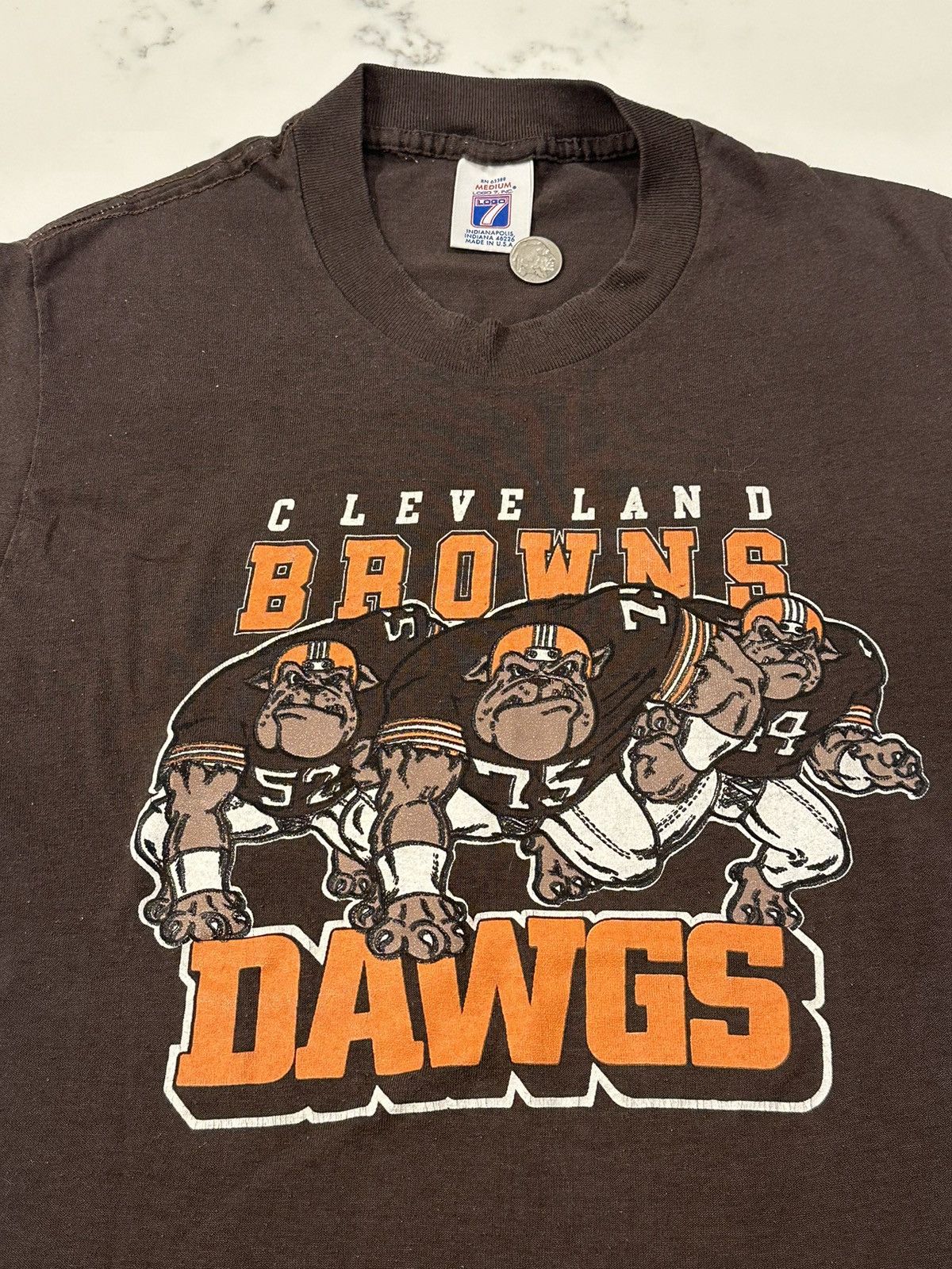 Logo 7 × NFL × Vintage Vintage Logo 7 Cleveland Browns T-Shirt Size Medium USA Made Size US M / EU 48-50 / 2 - 2 Thumbnail
