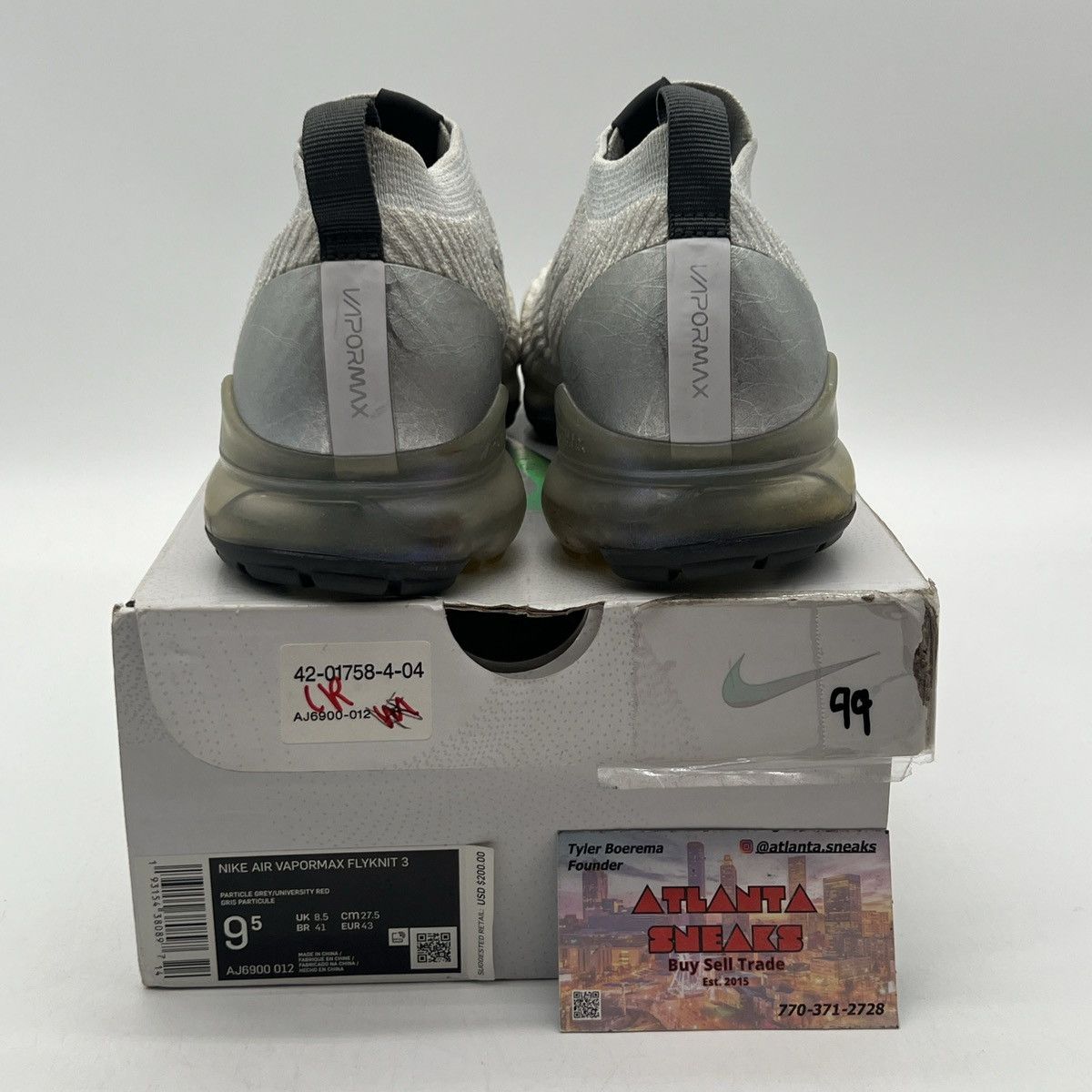 Nike Air VaporMax flyknit 3 reflective silver Size US 9.5 / EU 42-43 - 3 Thumbnail