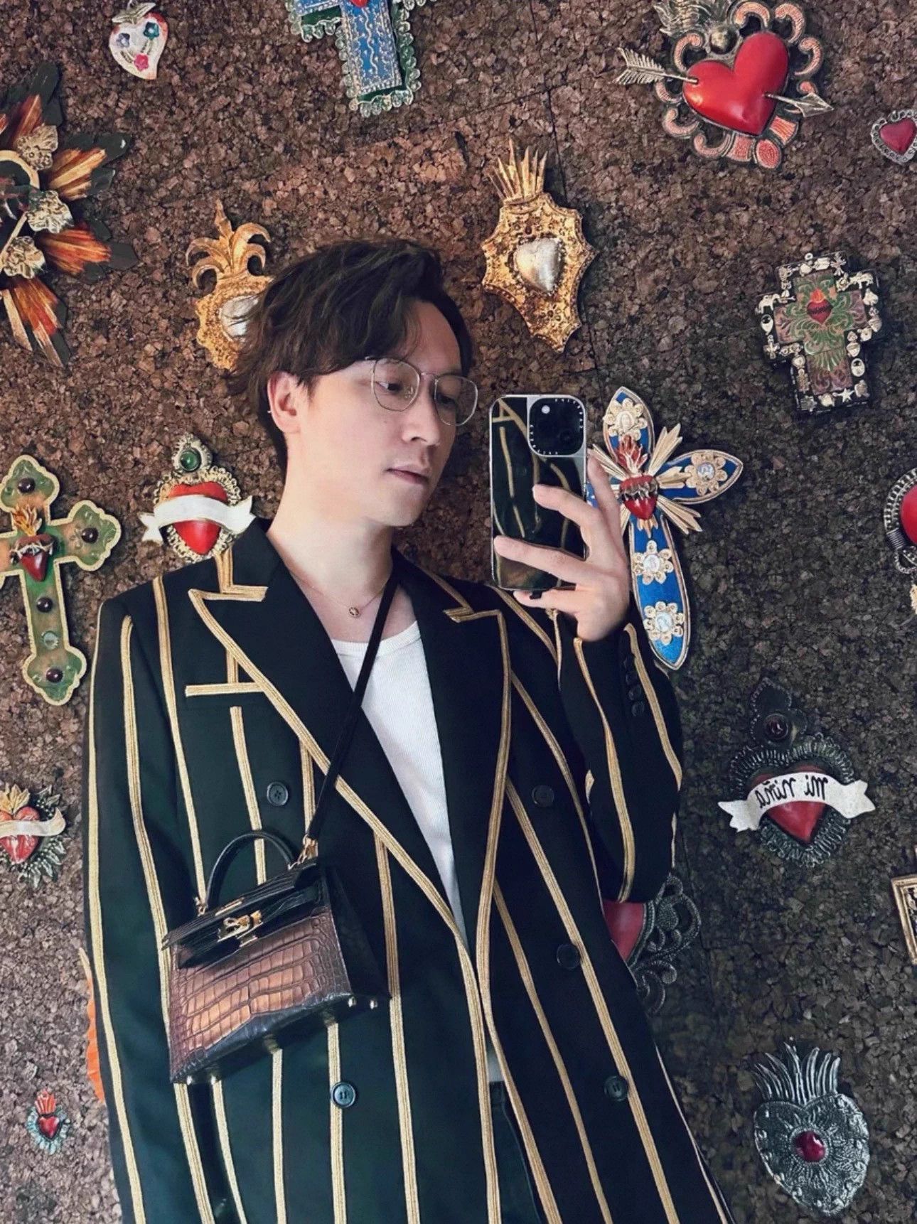 Saint Laurent Paris Saint Laurent YSL Black Gold Embroidered Suit 46 Size US S / EU 44-46 / 1 - 2 Thumbnail