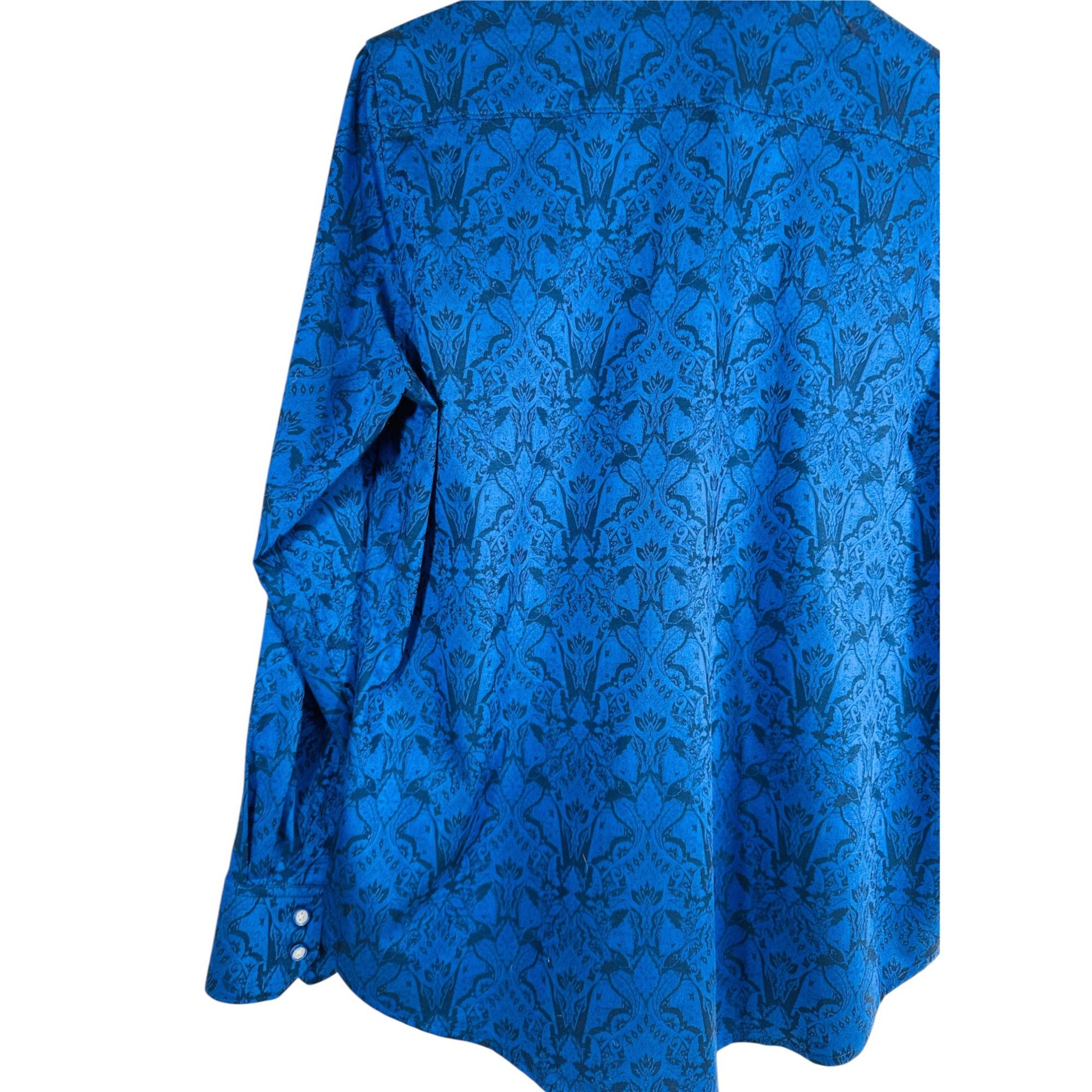 Robert Graham Robert Graham Highland Stretch Mens Jacquard Bright Blue Lon Size US L / EU 52-54 / 3 - 10 Thumbnail