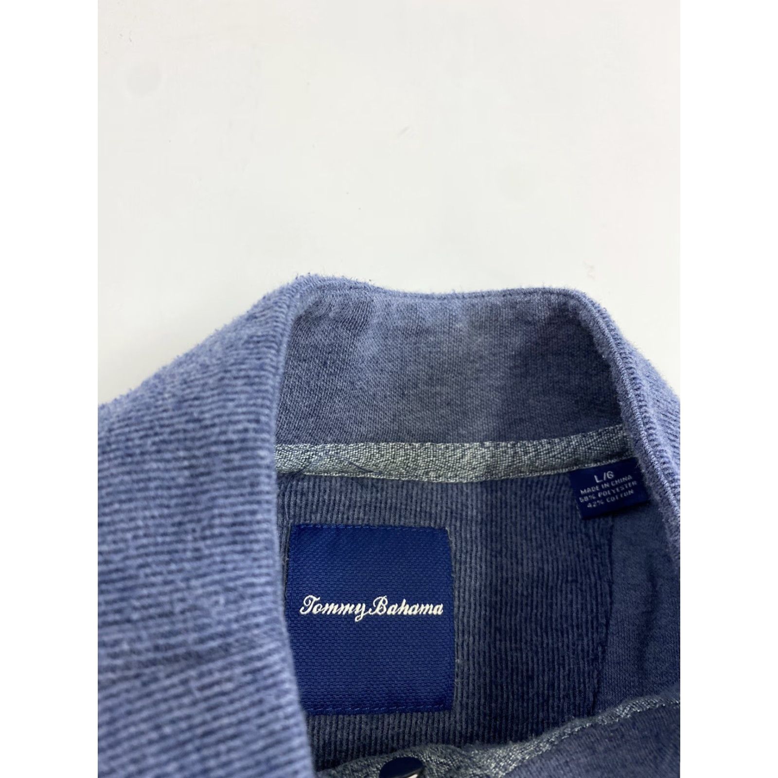 Tommy Bahama Tommy Bahama Sweater Mens Large Blue Mock Neck Quarter Button Size US L / EU 52-54 / 3 - 2 Thumbnail