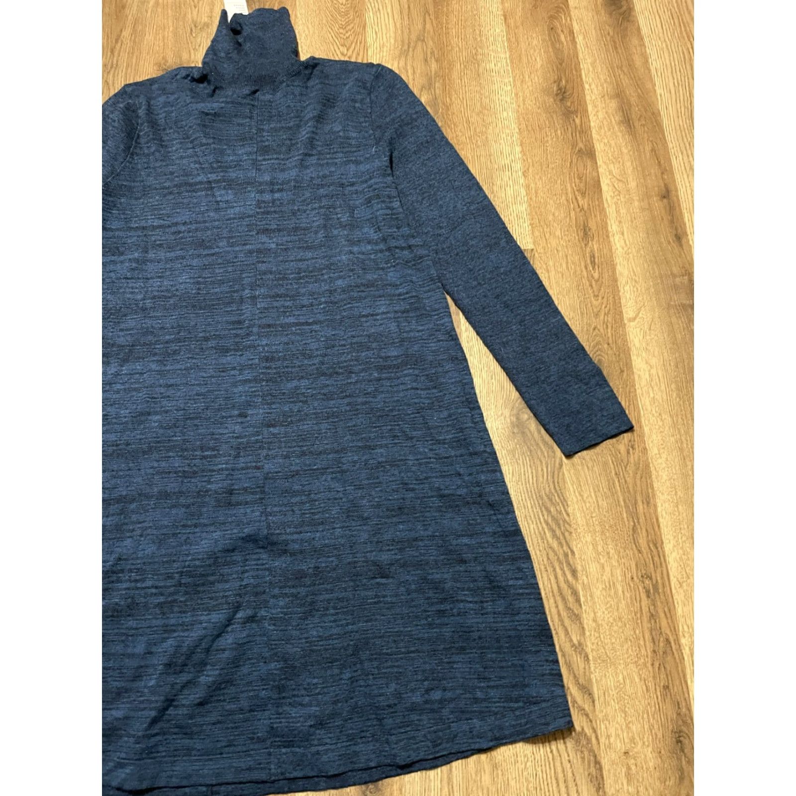 Apt. 9 Apt. 9 Dress Women Petite Large Blue Turtleneck Long Sleeve Knee Length NWT Solid Free Return Size L / US 10 / IT 46 - 2 Thumbnail