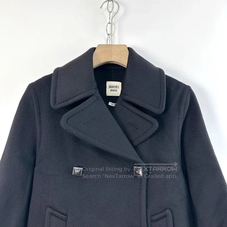 Hermes Hermes Ladies Black Double-Breasted Short Wool Cashmere Co Size XS / US 0-2 / IT 36-38 - 3 Thumbnail