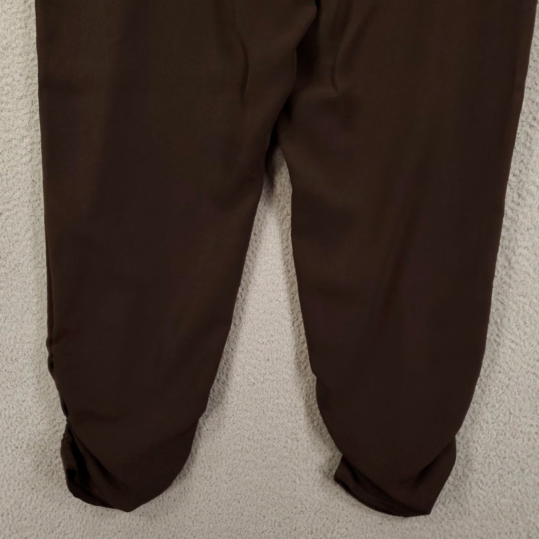 Vintage Chicos Pants Womens Large Brown Ruched Ankle Lightweight Tapered Regular Flat Front Zip Pockets Casual City Preppy Classic Size 36" / US 14 / IT 50 - 7 Thumbnail