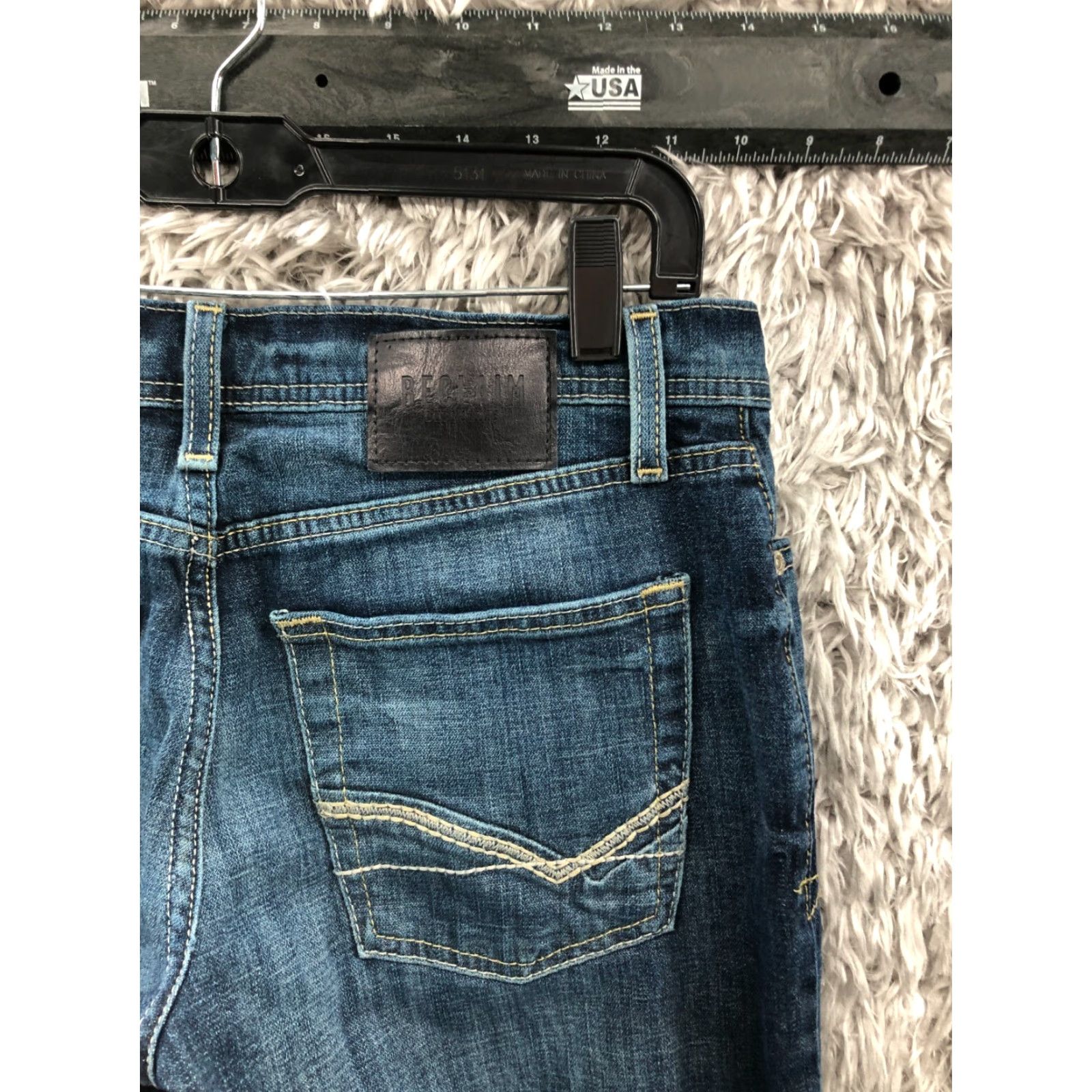 Denime Reclaim Jeans Regular Bootcut Jeans Size 29 Womens Mid Rise Dark Blue Denim Size 29" - 6 Thumbnail