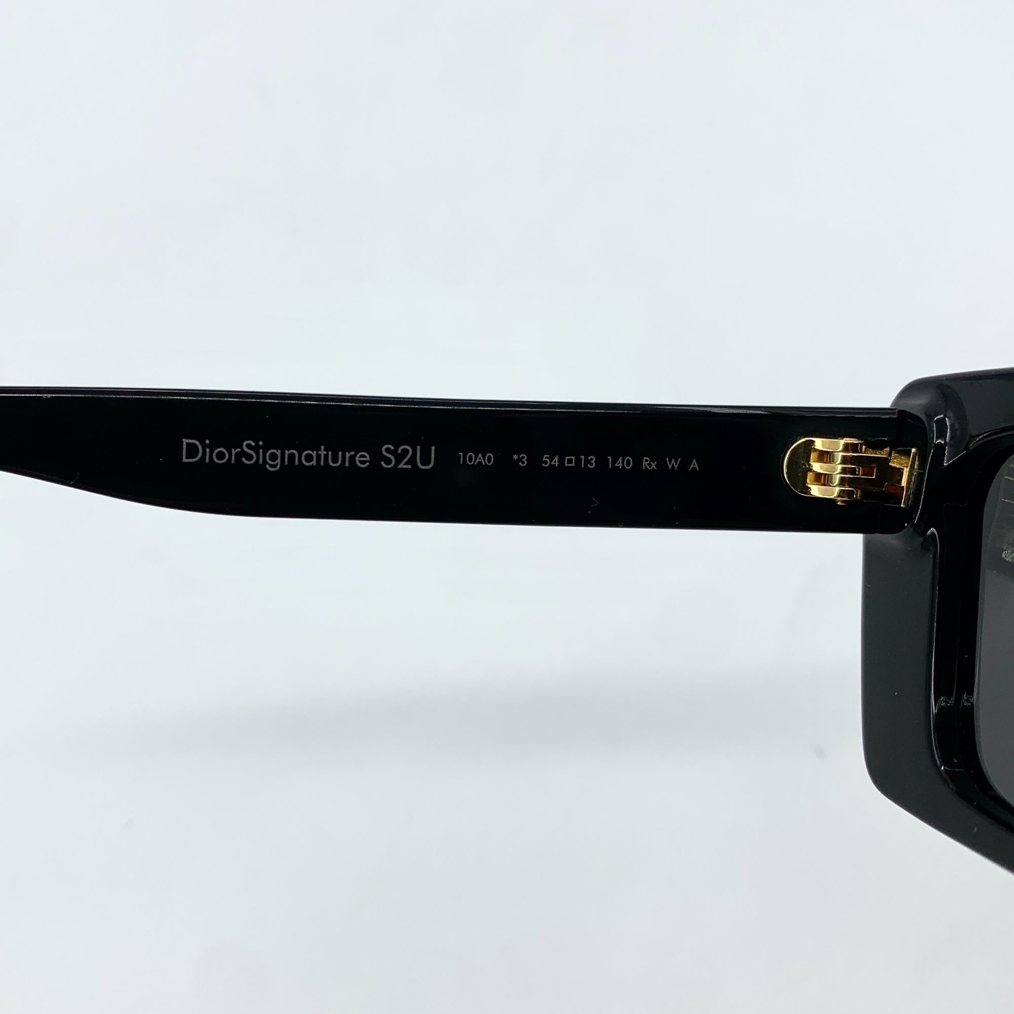 Dior Christian Dior Black & Gold Rectangular Sunglasses With Case Size ONE SIZE - 8 Thumbnail