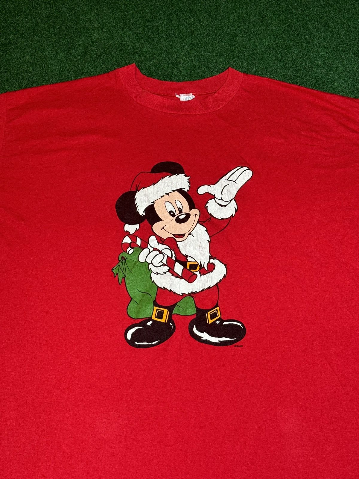 Disney × Vintage Vtg 80s Mickey Mouse Santa Claus Disney Night Gown T Shirt Size ONE SIZE - 2 Thumbnail