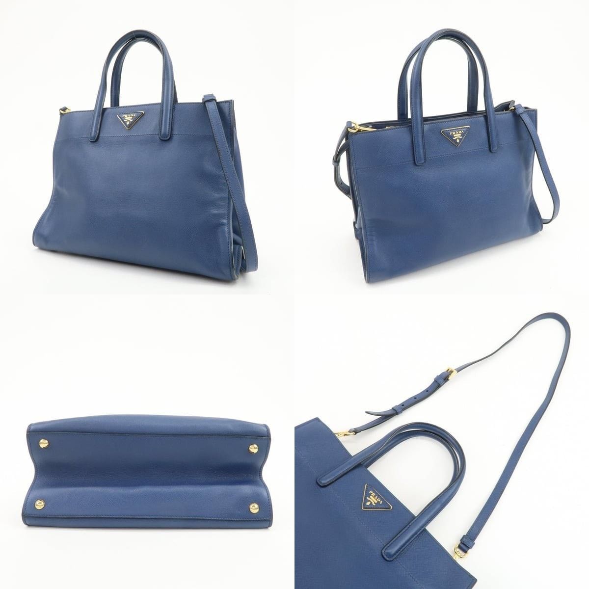 Prada Prada Saffiano Tote Blue Size ONE SIZE - 3 Thumbnail