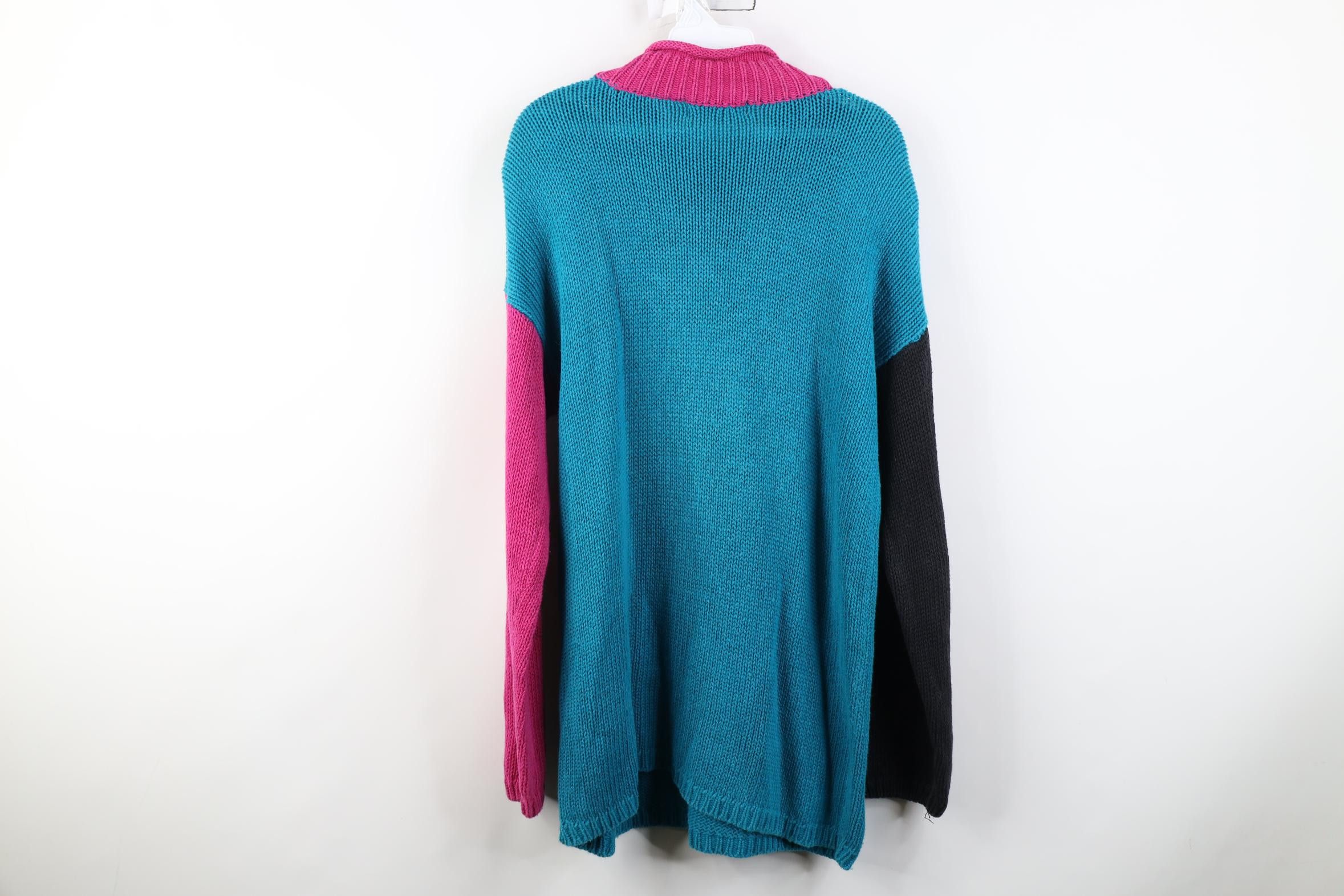 Vintage Vintage 90s Streetwear Block Marled Knit Tunic Sweater Size L / US 10 / IT 46 - 10 Thumbnail