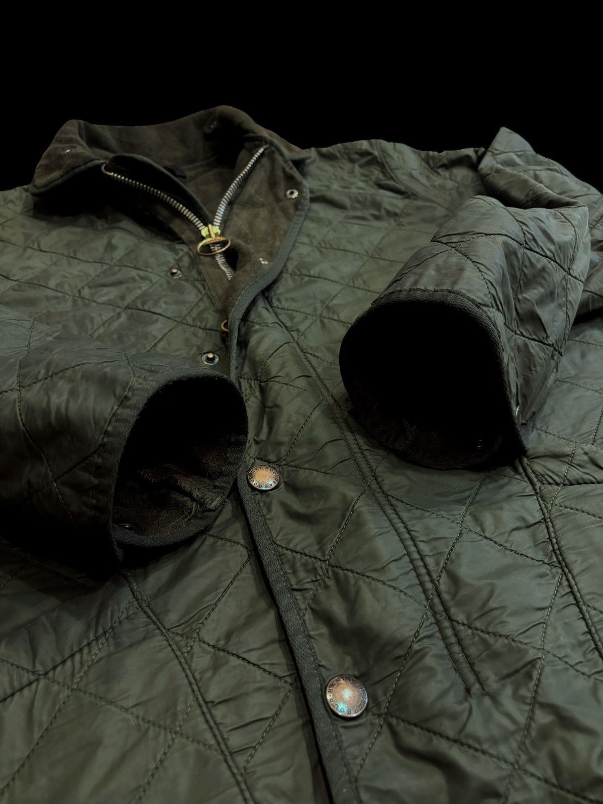 Barbour Barbour® Polar Quilt Olive Green Jacket. Made in England. Size US M / EU 48-50 / 2 - 6 Thumbnail