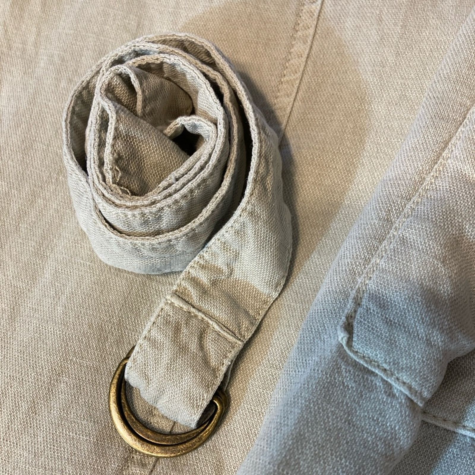 Nicole Miller Nicole Miller Linen Lyocell Cuffed Khaki Tan Cargo Pants Size 30" / US 8 / IT 44 - 12 Thumbnail