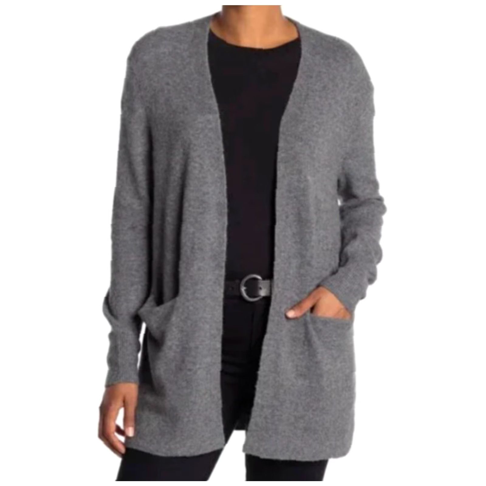Madewell Madewell Cardigan Womens Wool/Alpaca Blend Gray Cozy Walker Long Open Cardigan-Size L Size L / US 10 / IT 46 - 2 Thumbnail