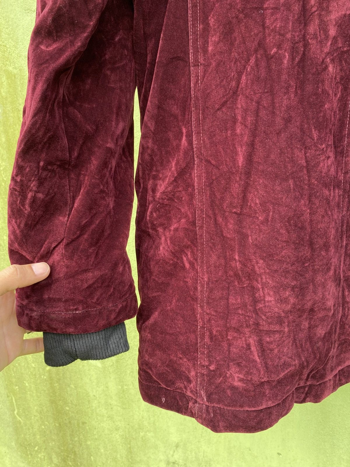Japanese Brand Naughty Style Burgundy Velvet Parka Jacket Faux Fur Hood Size US M / EU 48-50 / 2 - 11 Thumbnail